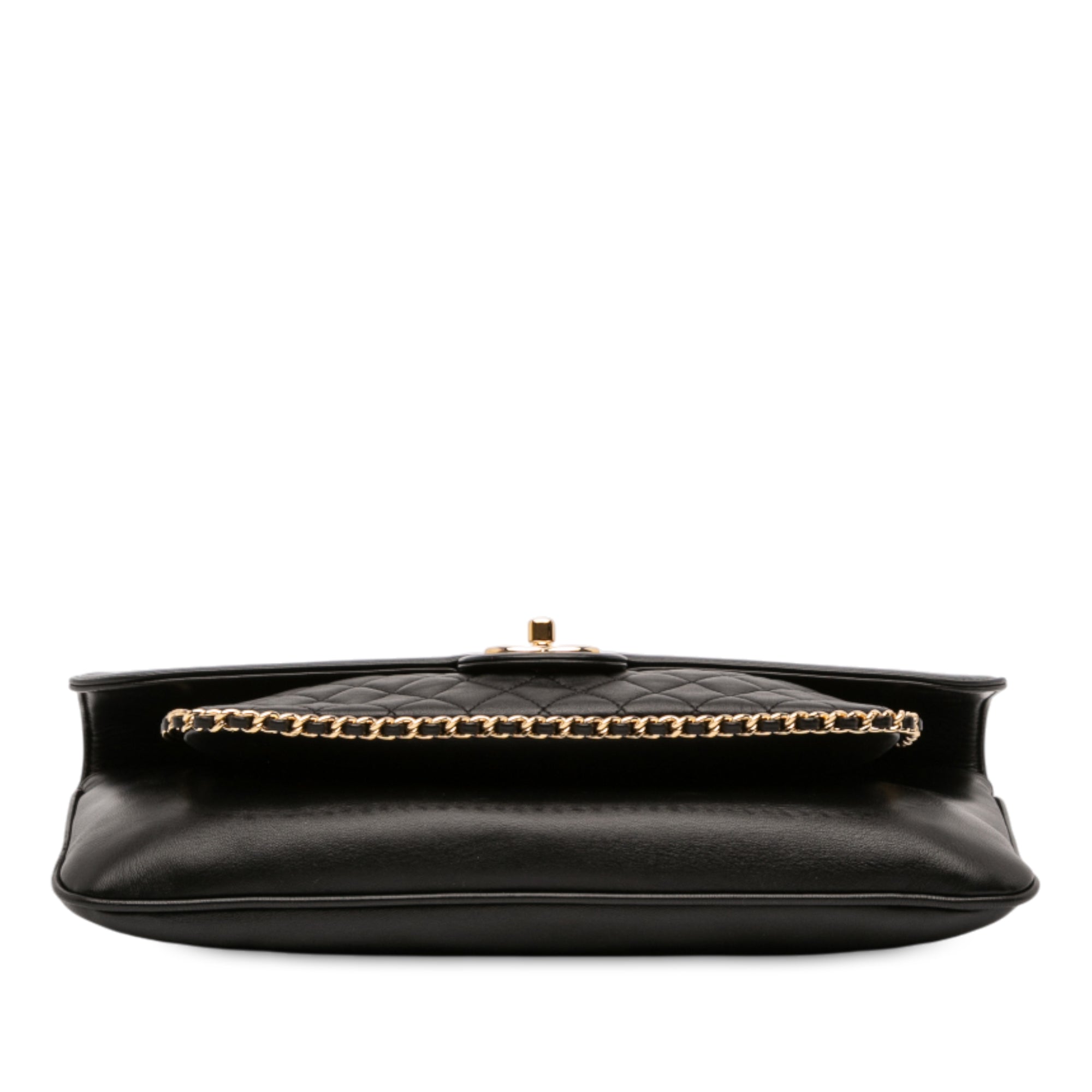 Chanel Quilted Lambskin CC Unchained Flap Clutch - image 3