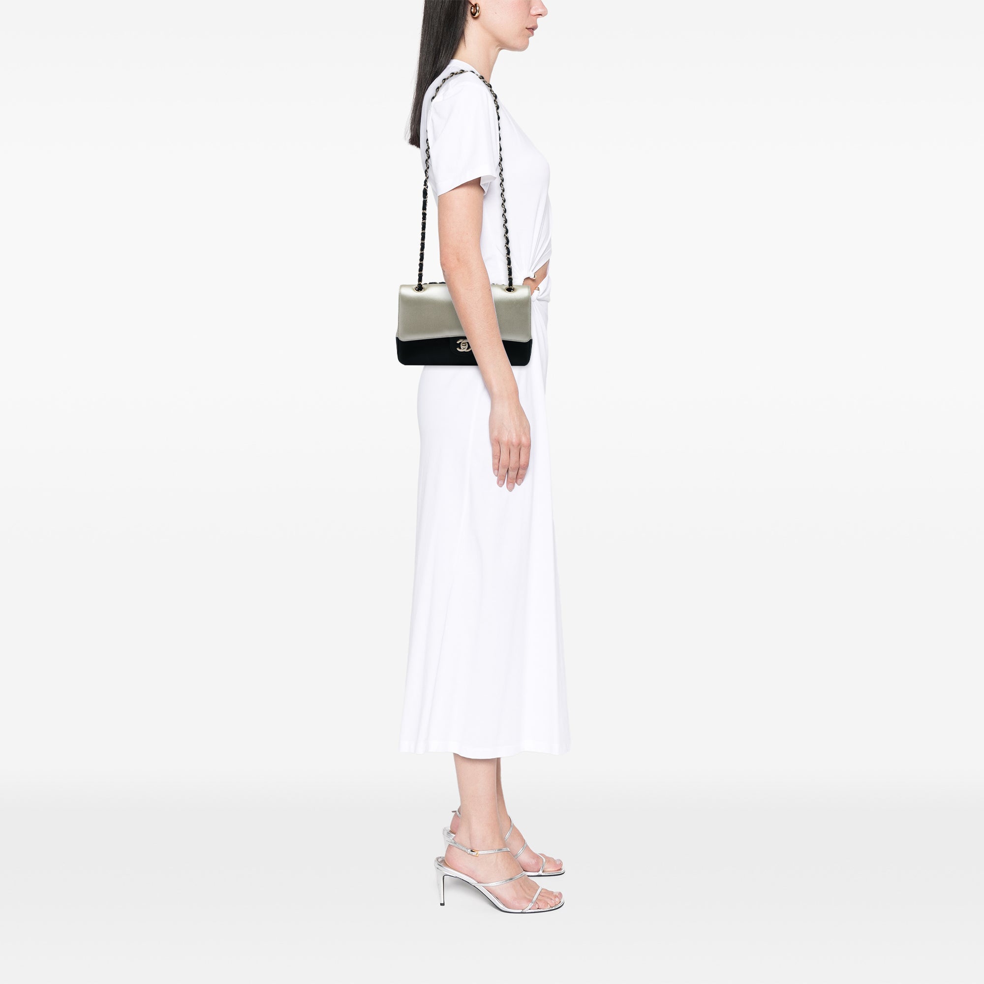 Chanel Medium Classic Bicolor Caviar and Iridescent Calfskin Double Flap - image 5