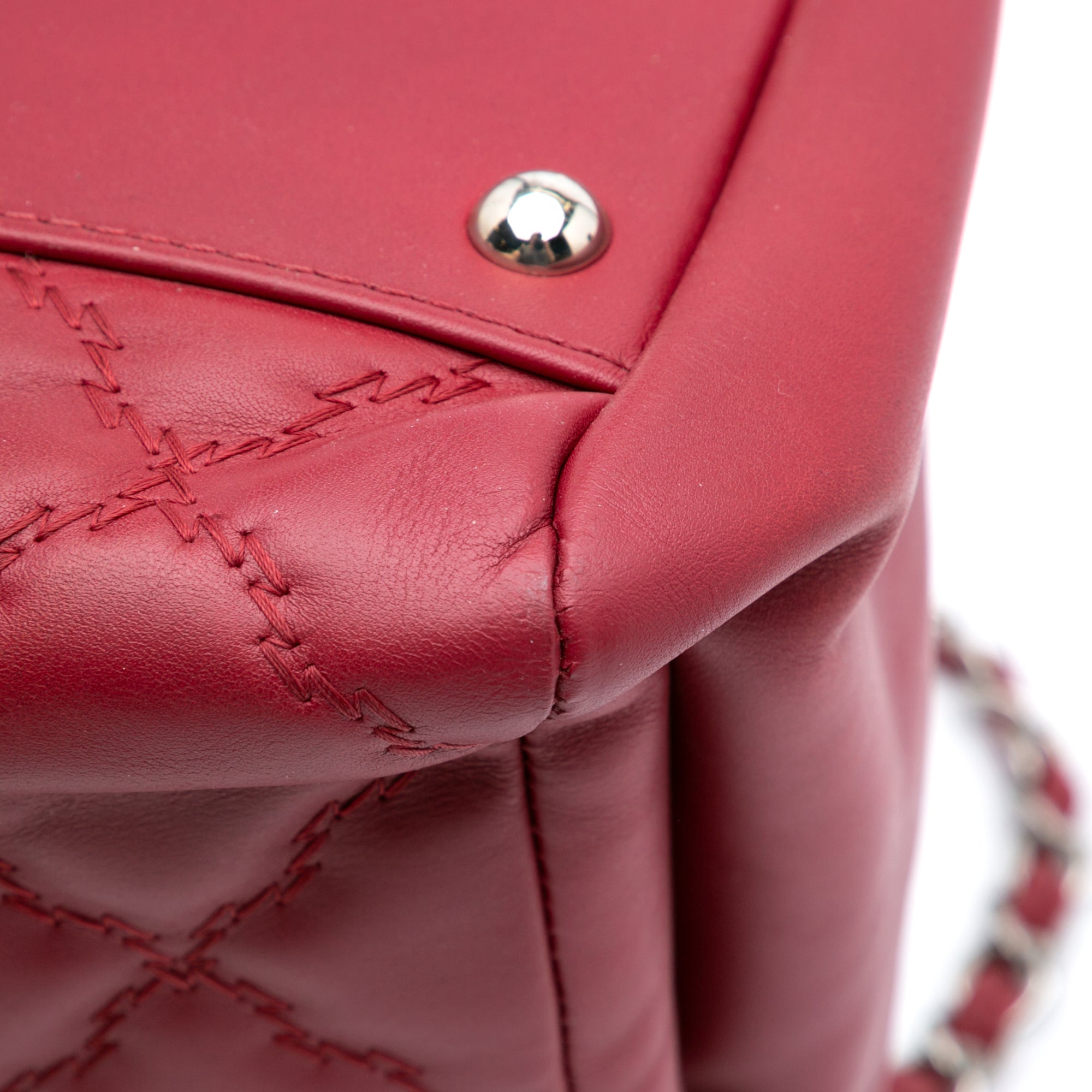 Chanel Large Calfskin Double Stitch Hampton Flap - image 8