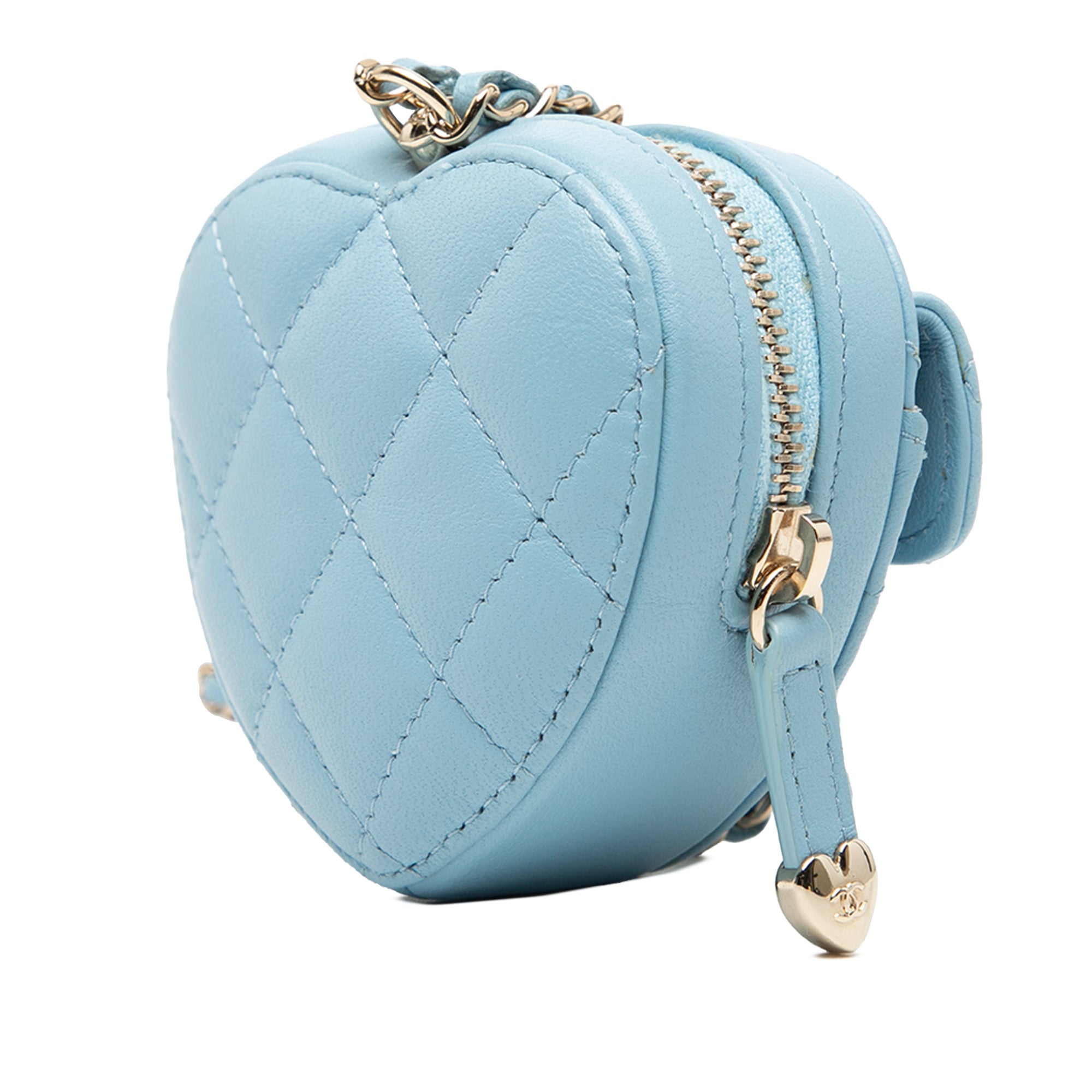 Chanel Mini Quilted Lambskin CC in Love Heart Necklace Bag - image 2