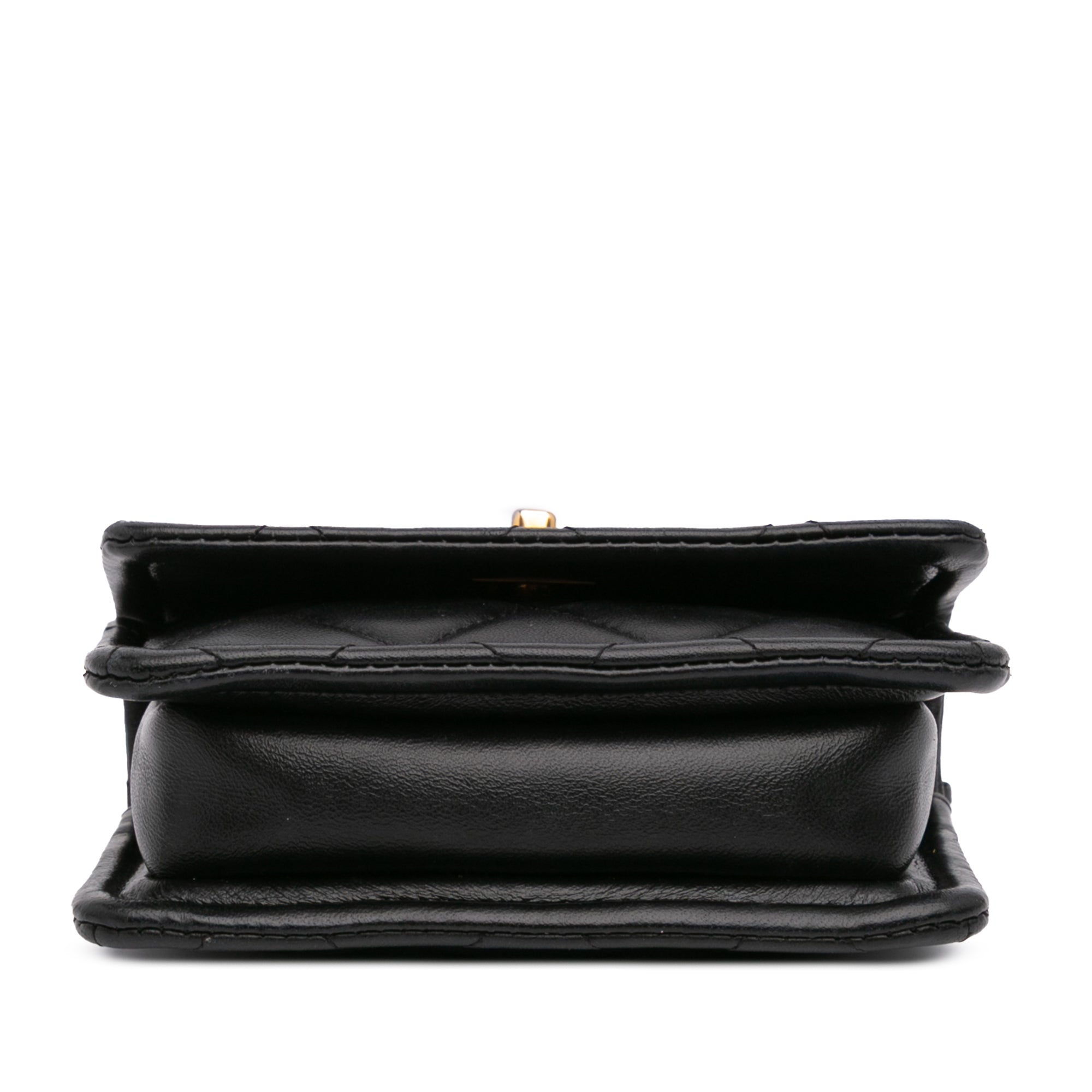 Chanel Mini Lambskin Button On Top Flap - image 3
