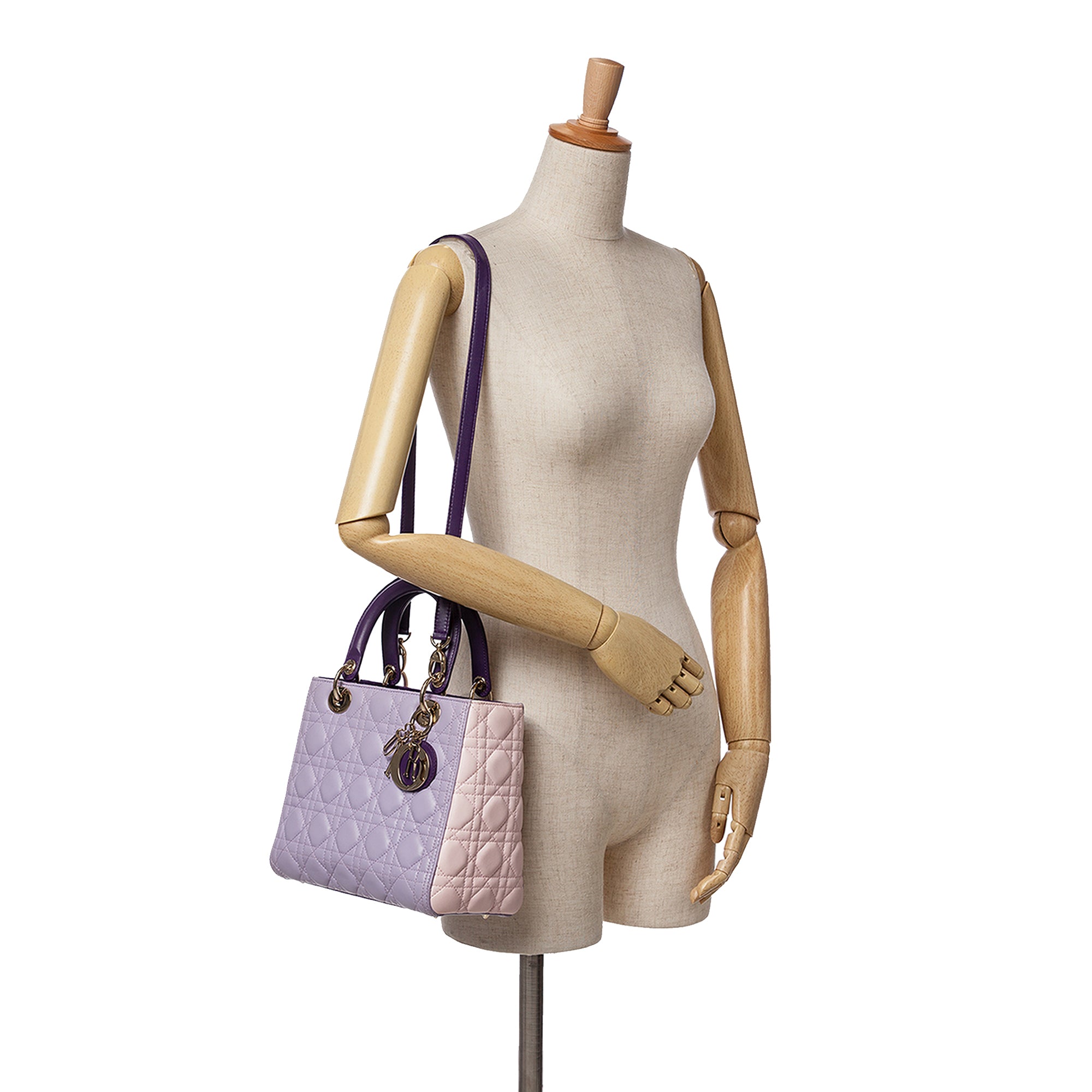 Dior Medium Tricolor Lambskin Cannage Lady Dior - image 10