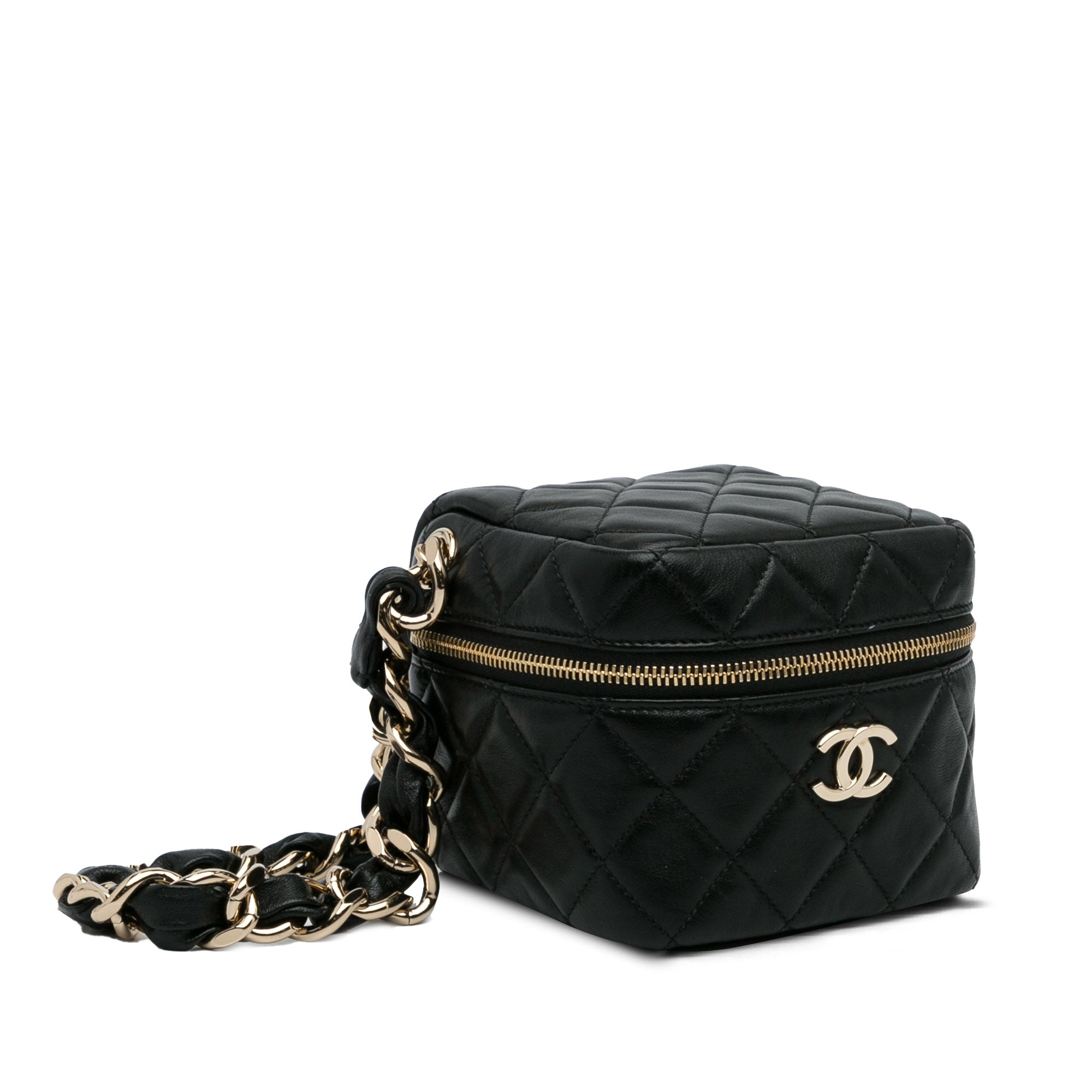 Chanel CC Quilted Lambskin Cube Vanity Bag - image 2