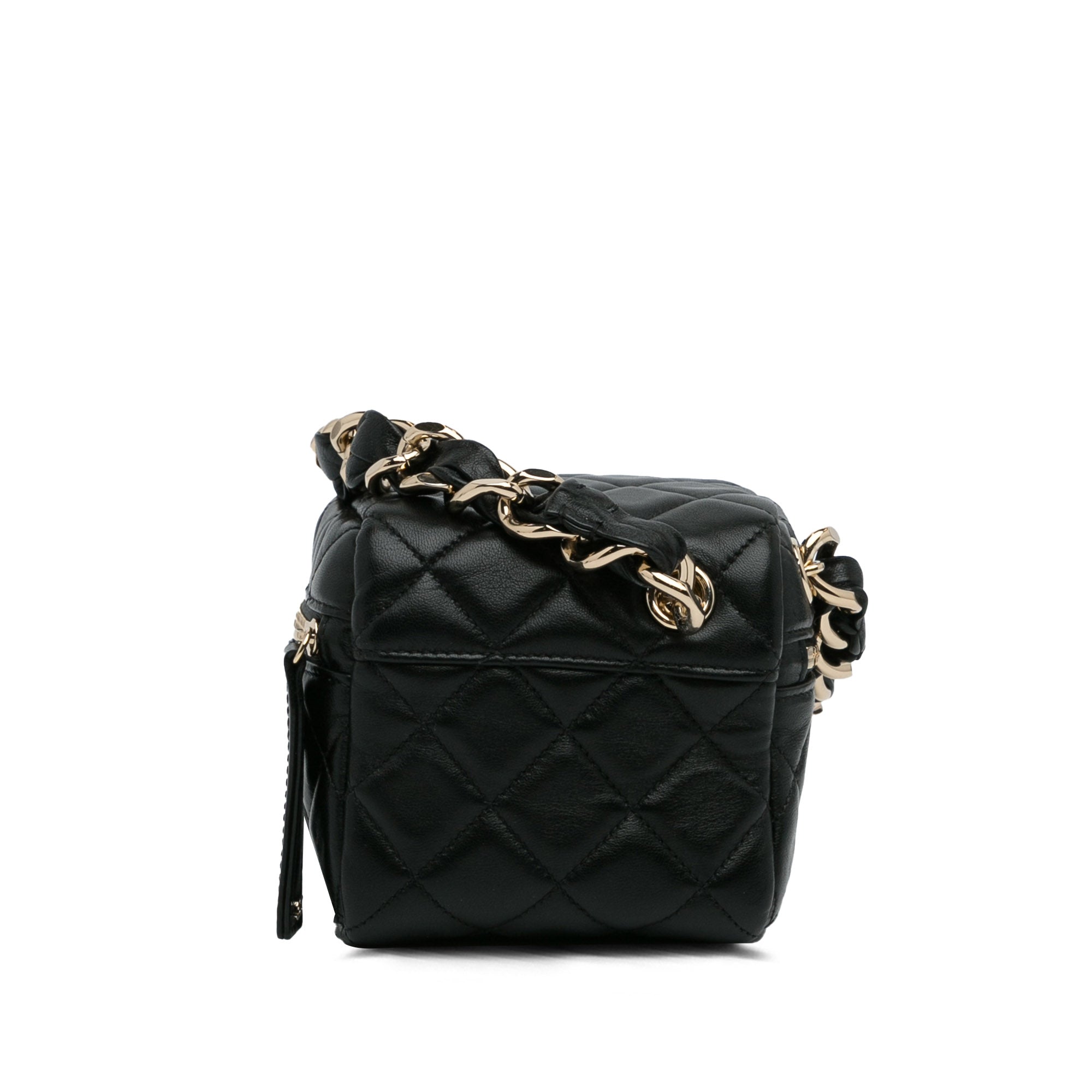 Chanel CC Quilted Lambskin Cube Vanity Bag - image 4