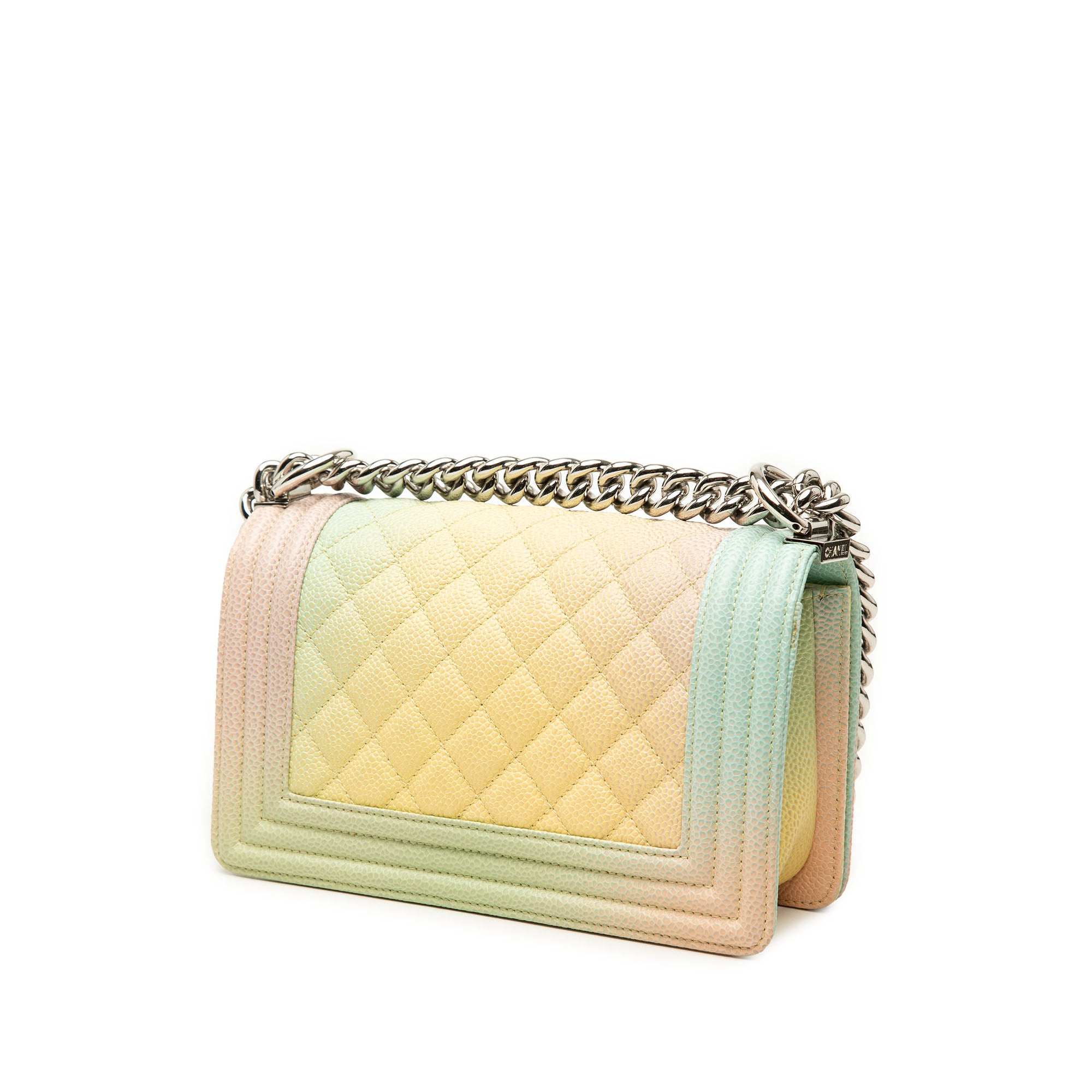 Chanel Small Quilted Caviar Rainbow Boy Flap - image 2