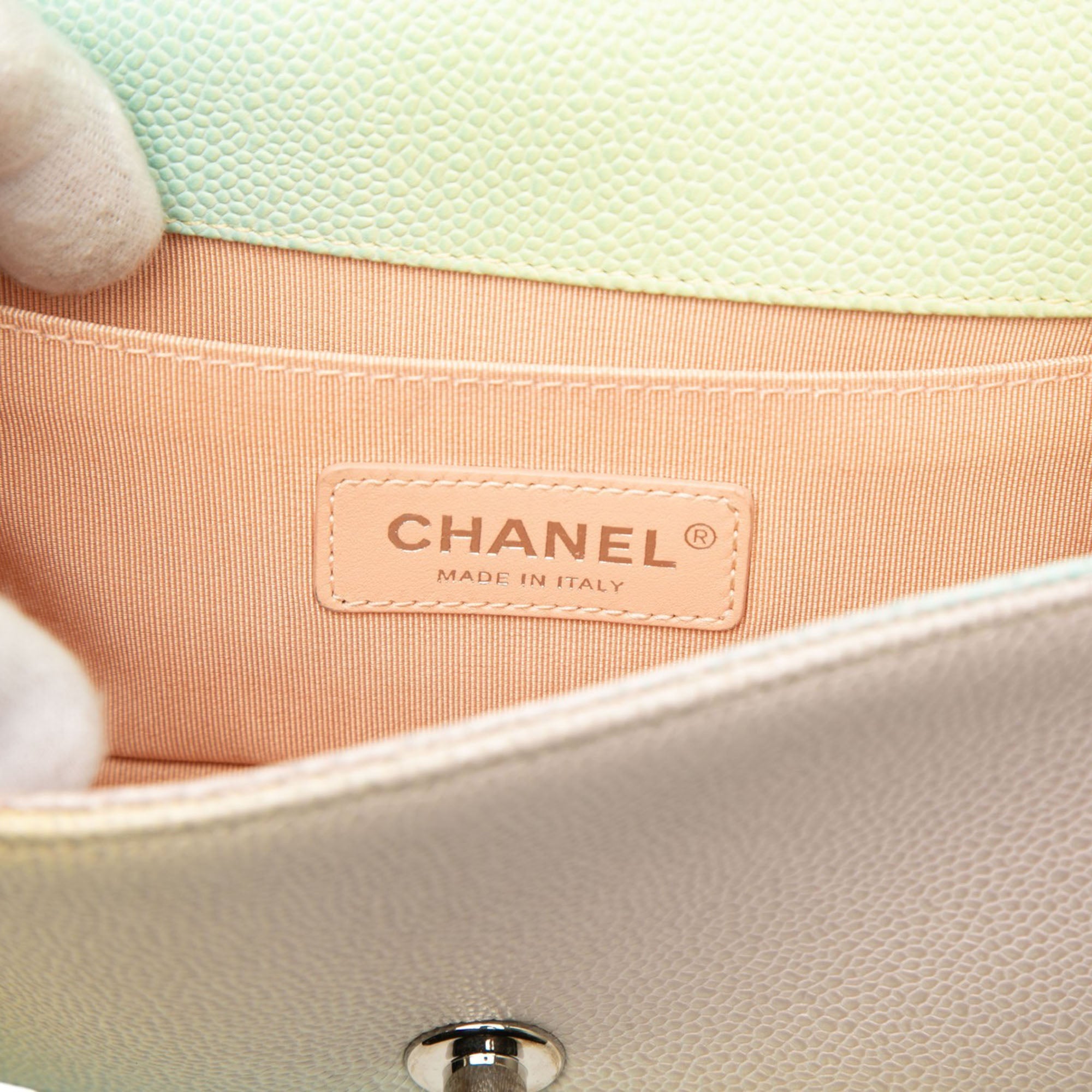 Chanel Small Quilted Caviar Rainbow Boy Flap - image 5