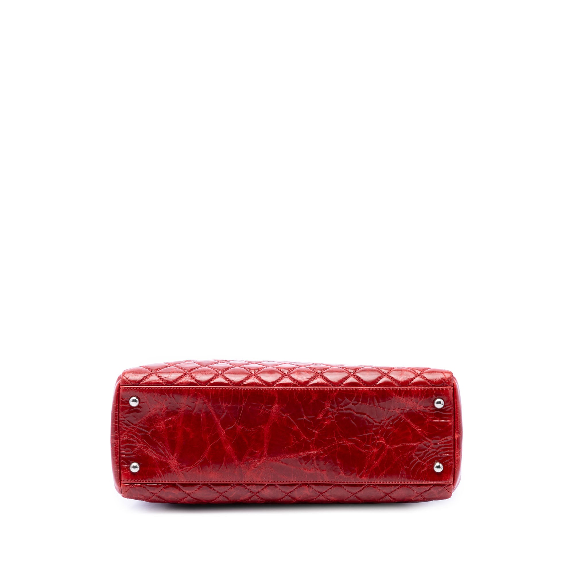 Chanel Large Quilted Crinkled Patent Just Mademoiselle Bowling Bag - image 3