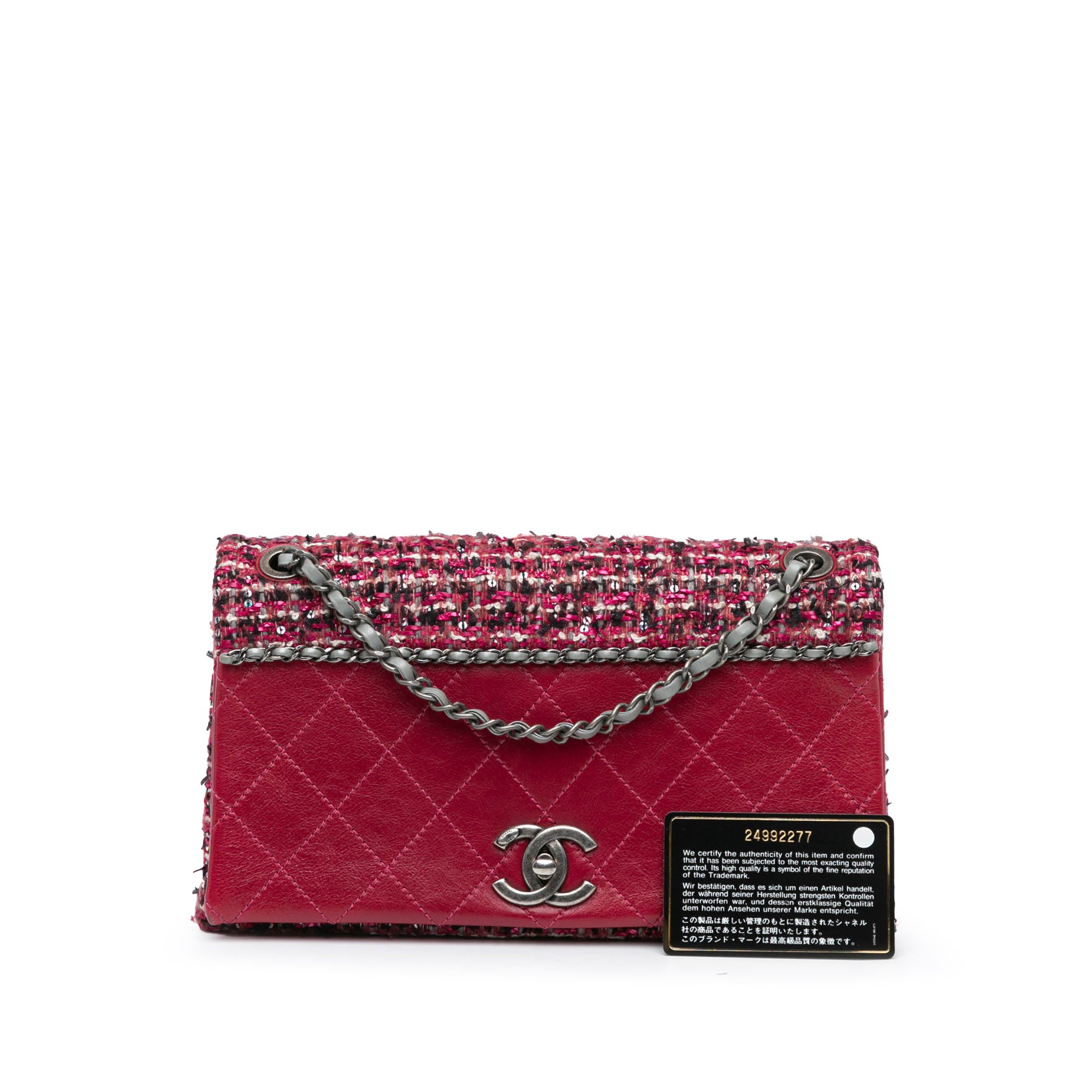 Chanel CC Lambskin and Tweed Flap - image 11
