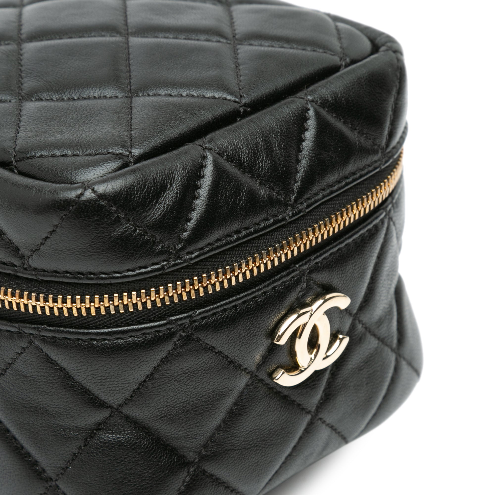 Chanel CC Quilted Lambskin Cube Vanity Bag - image 6