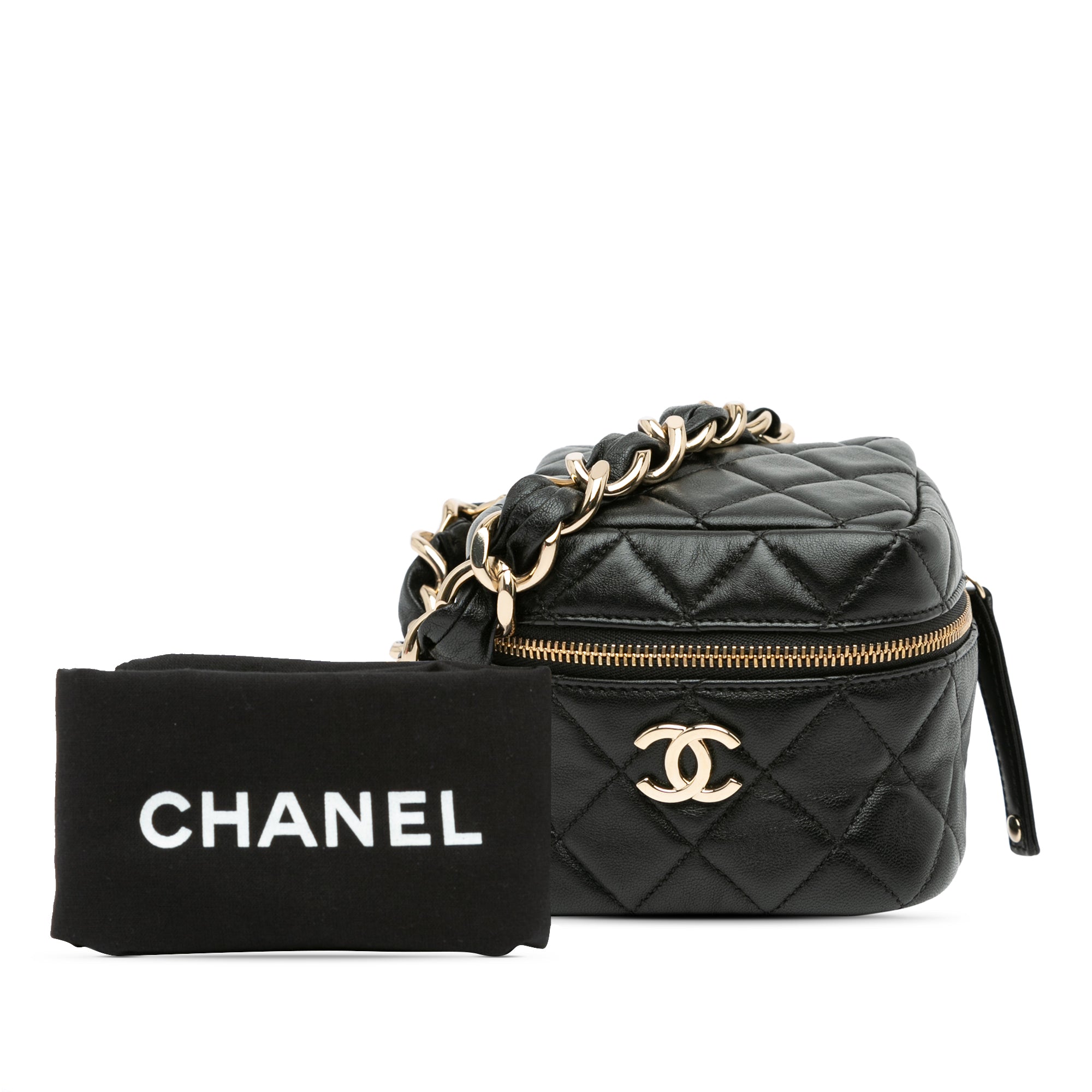 Chanel CC Quilted Lambskin Cube Vanity Bag - image 8