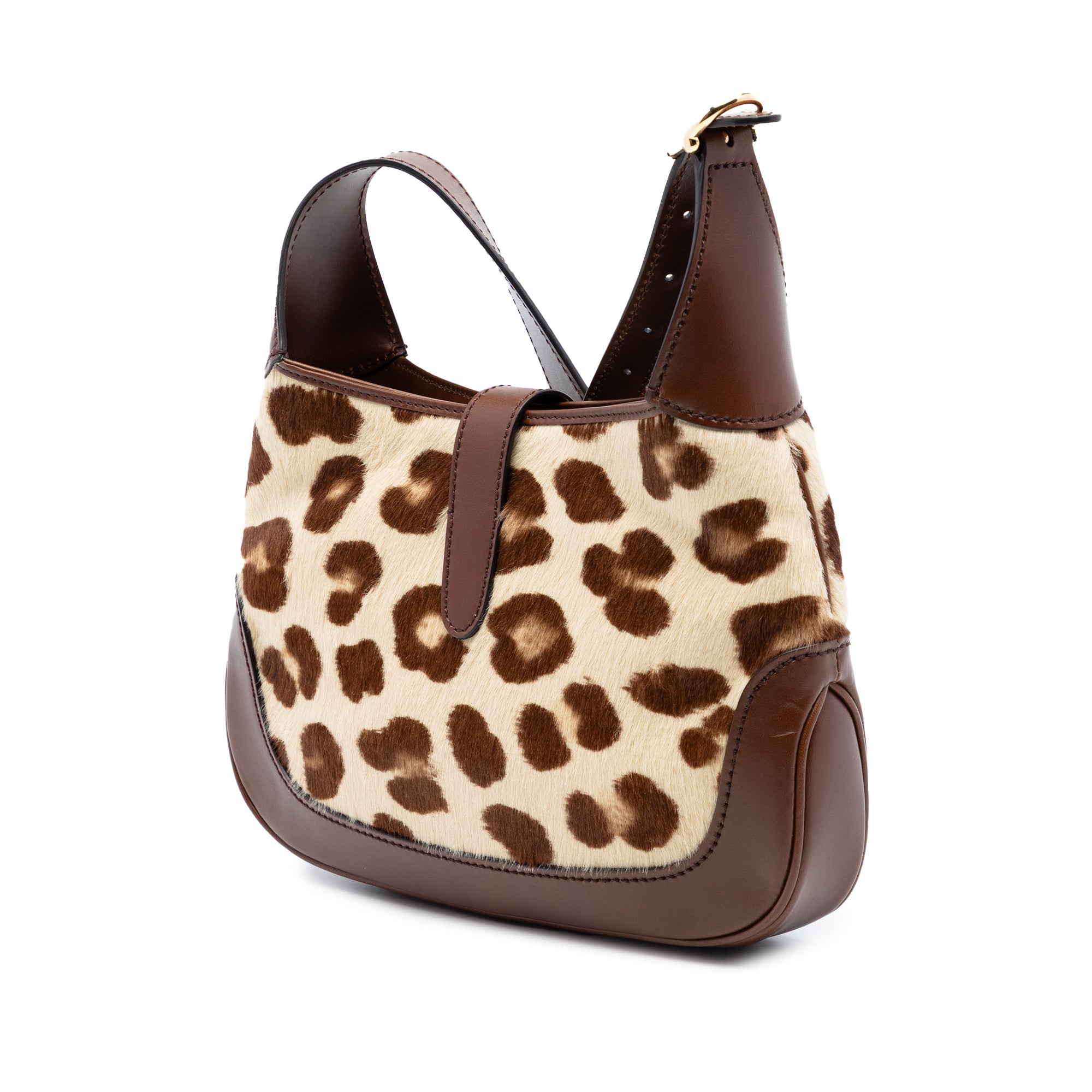 Gucci HA HA HA Small Pony Hair and Leather Leopard Print Jackie 1961 Crossbody - image 2