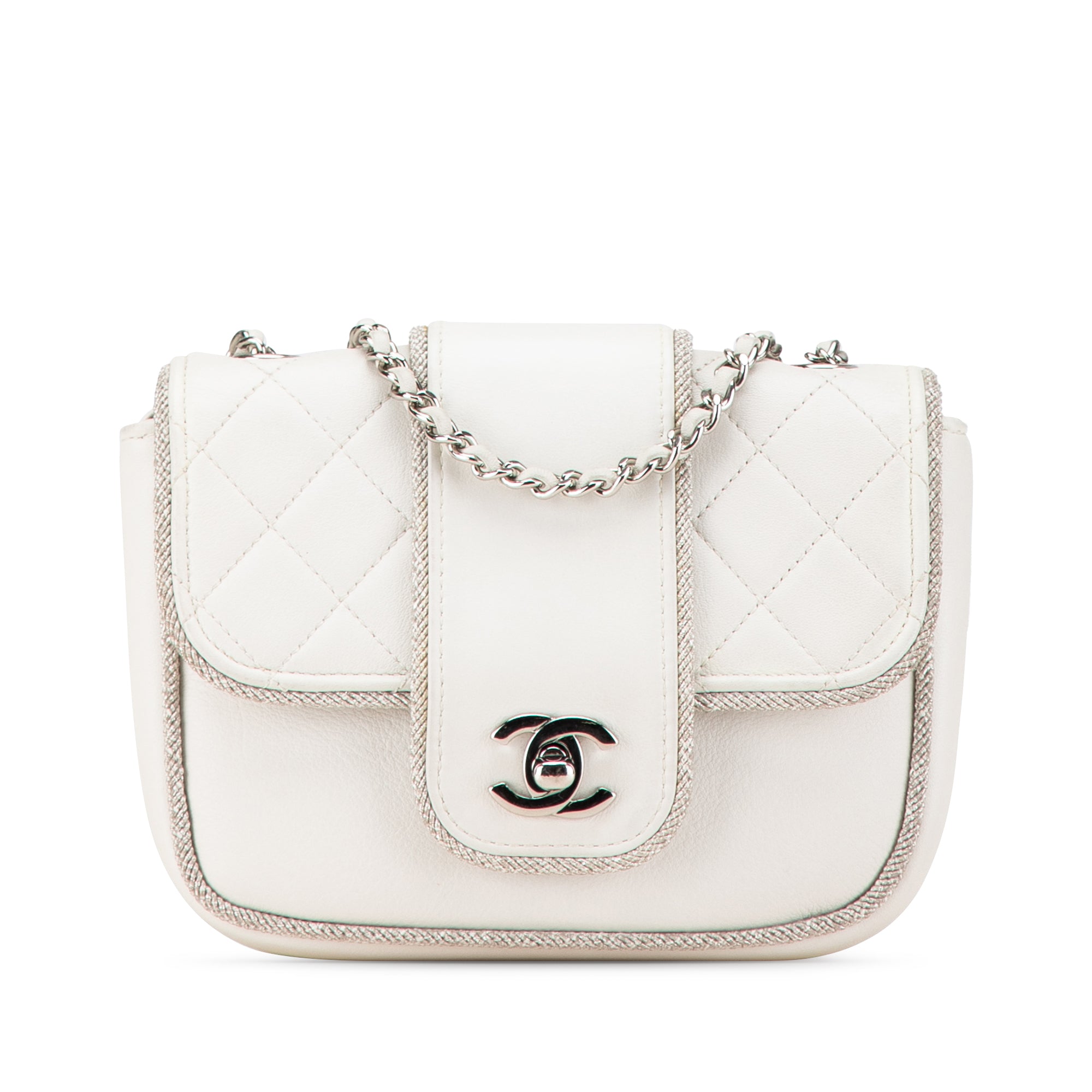 Chanel Mini Quilted Lambskin and Metallic Trim Elementary Chic Flap - image 1