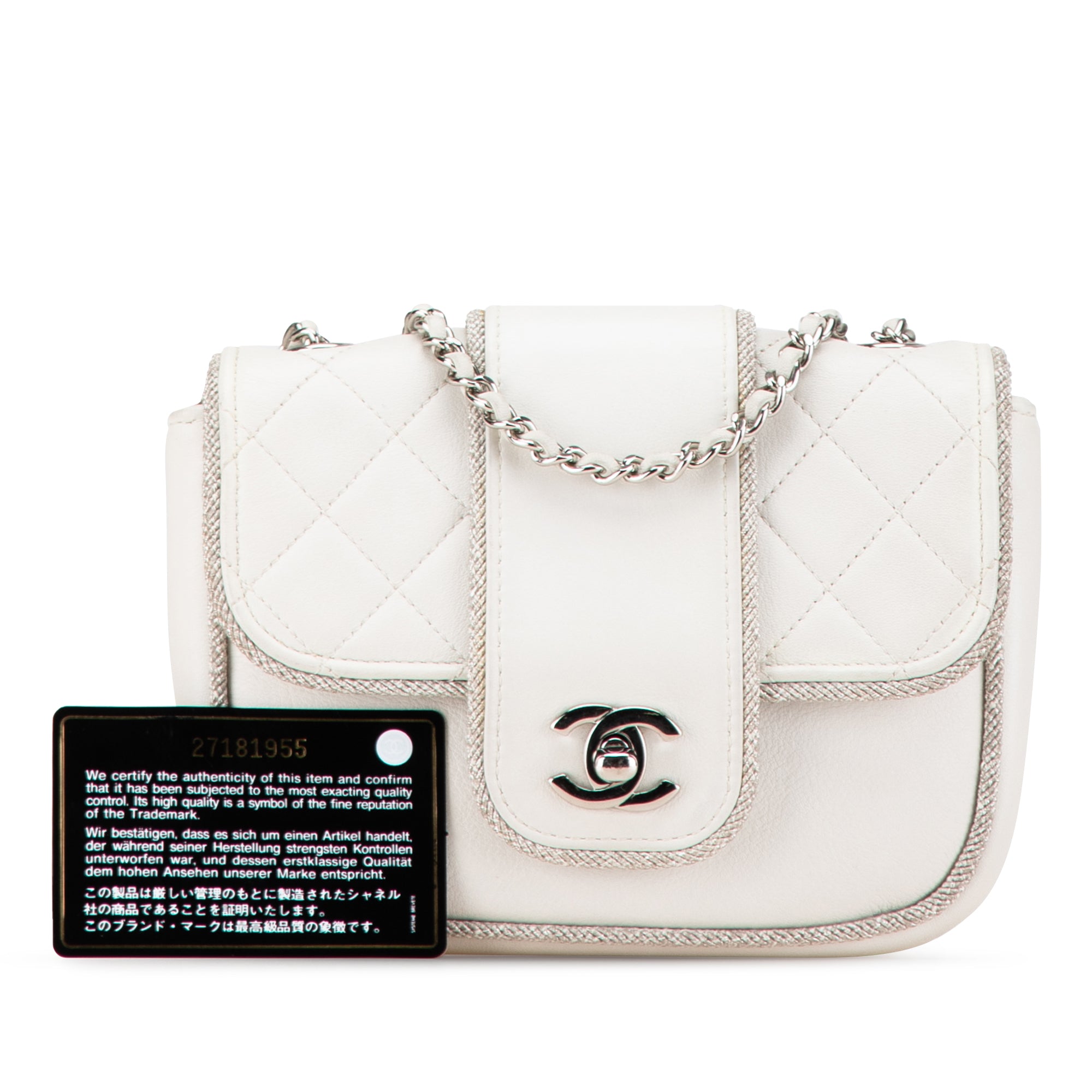 Chanel Mini Quilted Lambskin and Metallic Trim Elementary Chic Flap - image 8