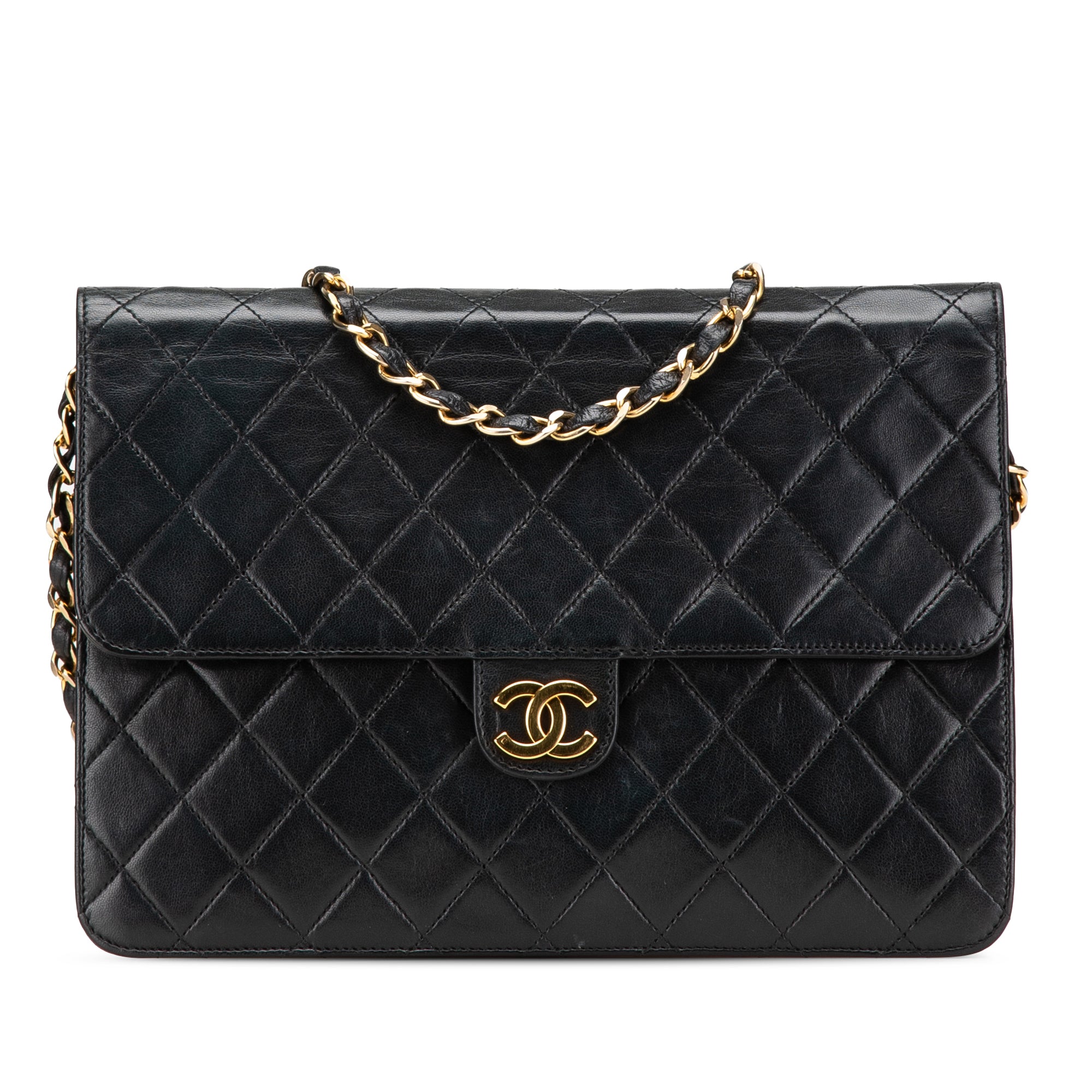 Chanel CC Quilted Lambskin Single Flap - image 1
