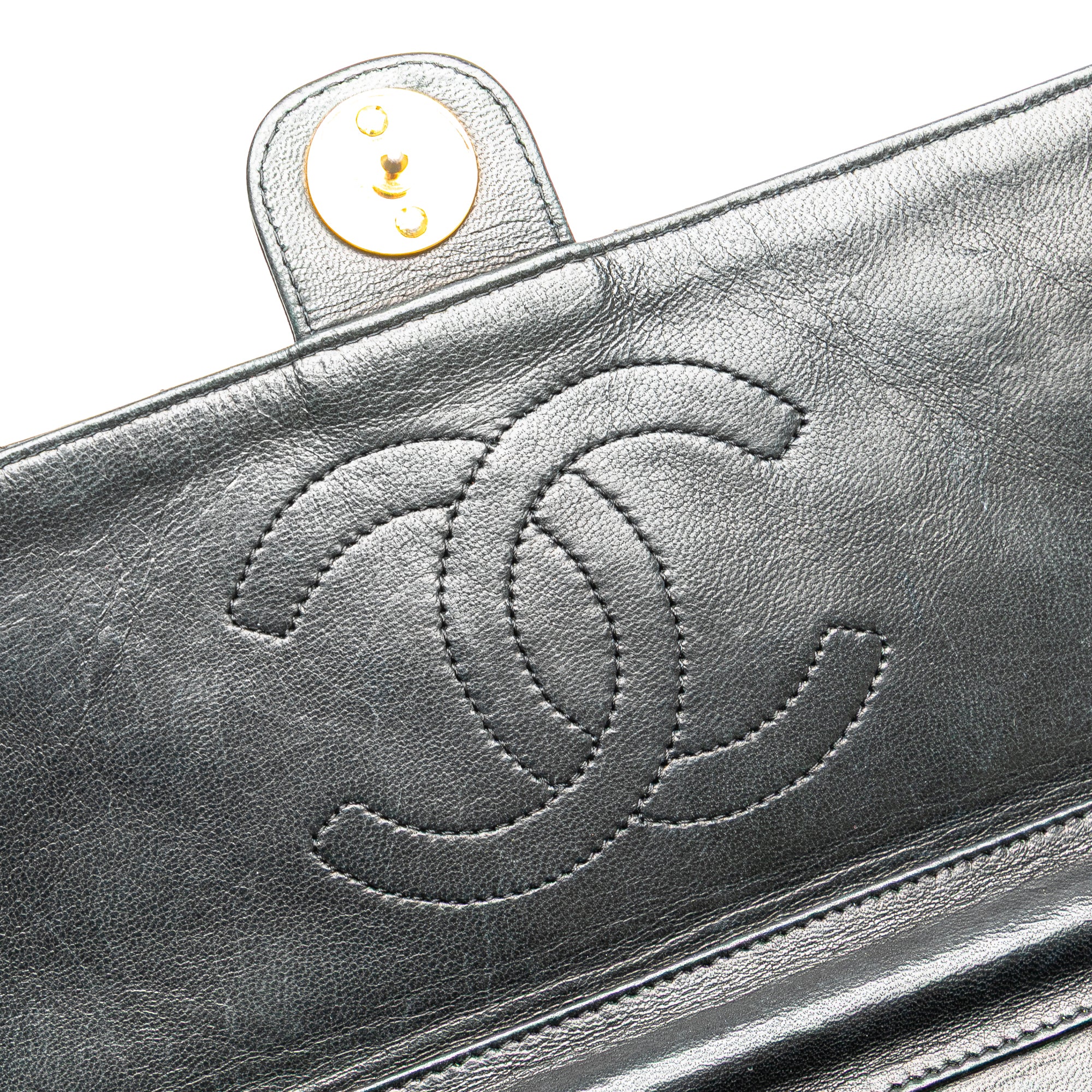 Chanel CC Quilted Lambskin Single Flap - image 9