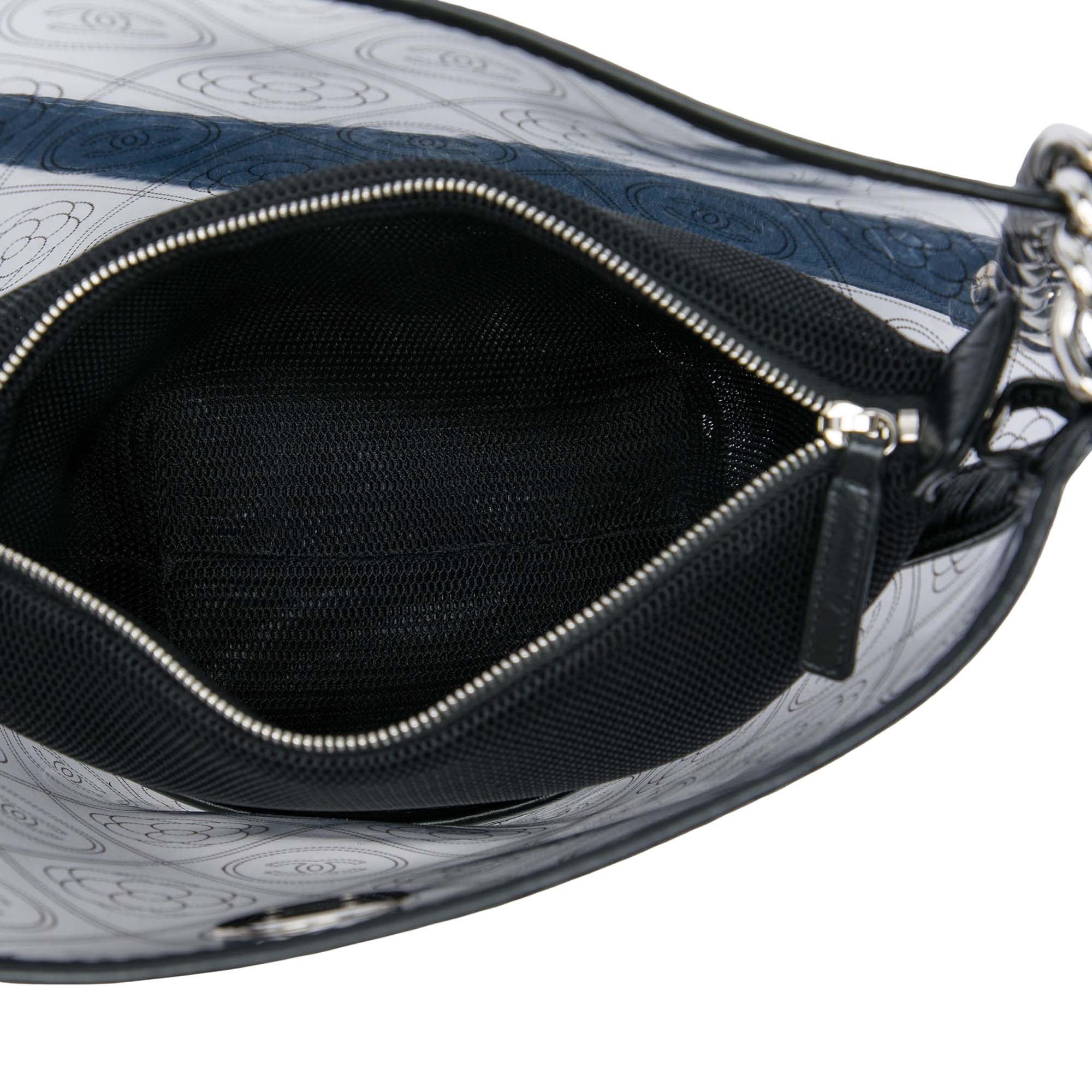 Chanel Medium PVC and Crumpled Calfskin Camellia Coco Bucket Bag - image 4