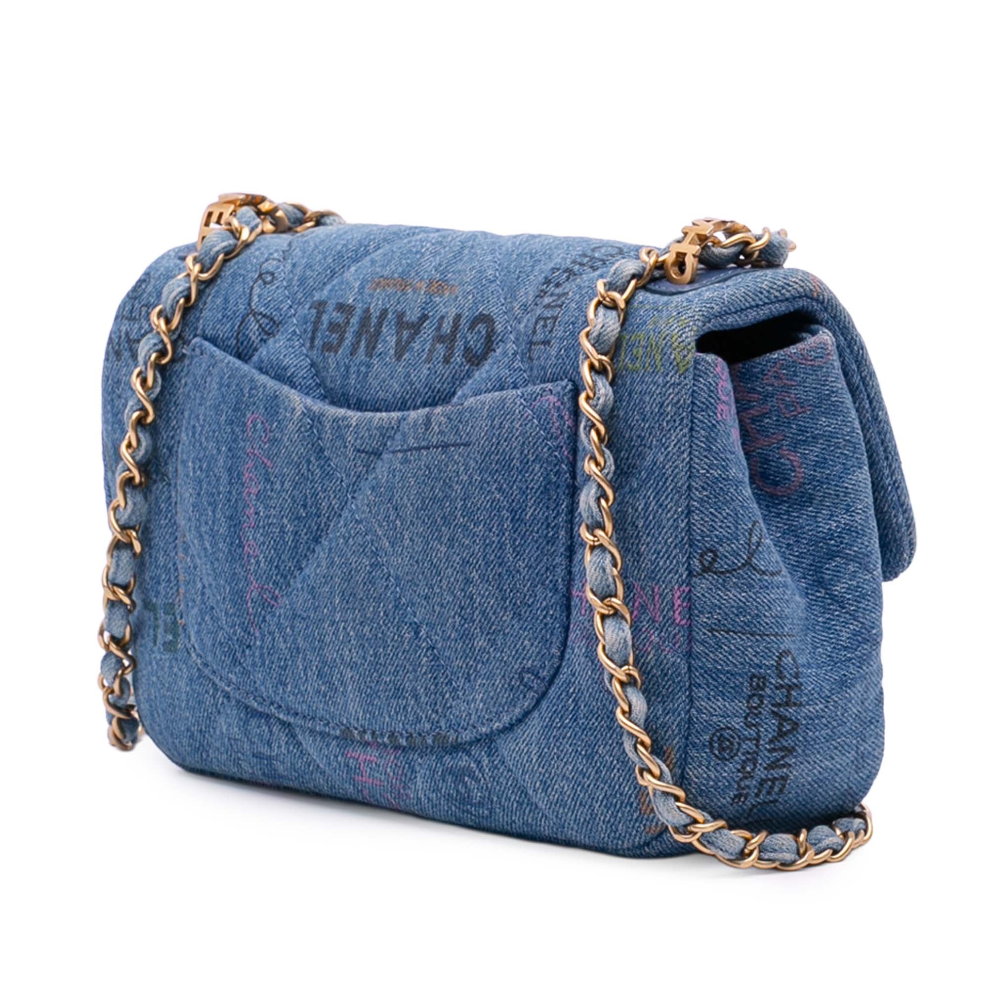 Chanel Mini Rectangular Quilted Denim Mood Flap - image 2