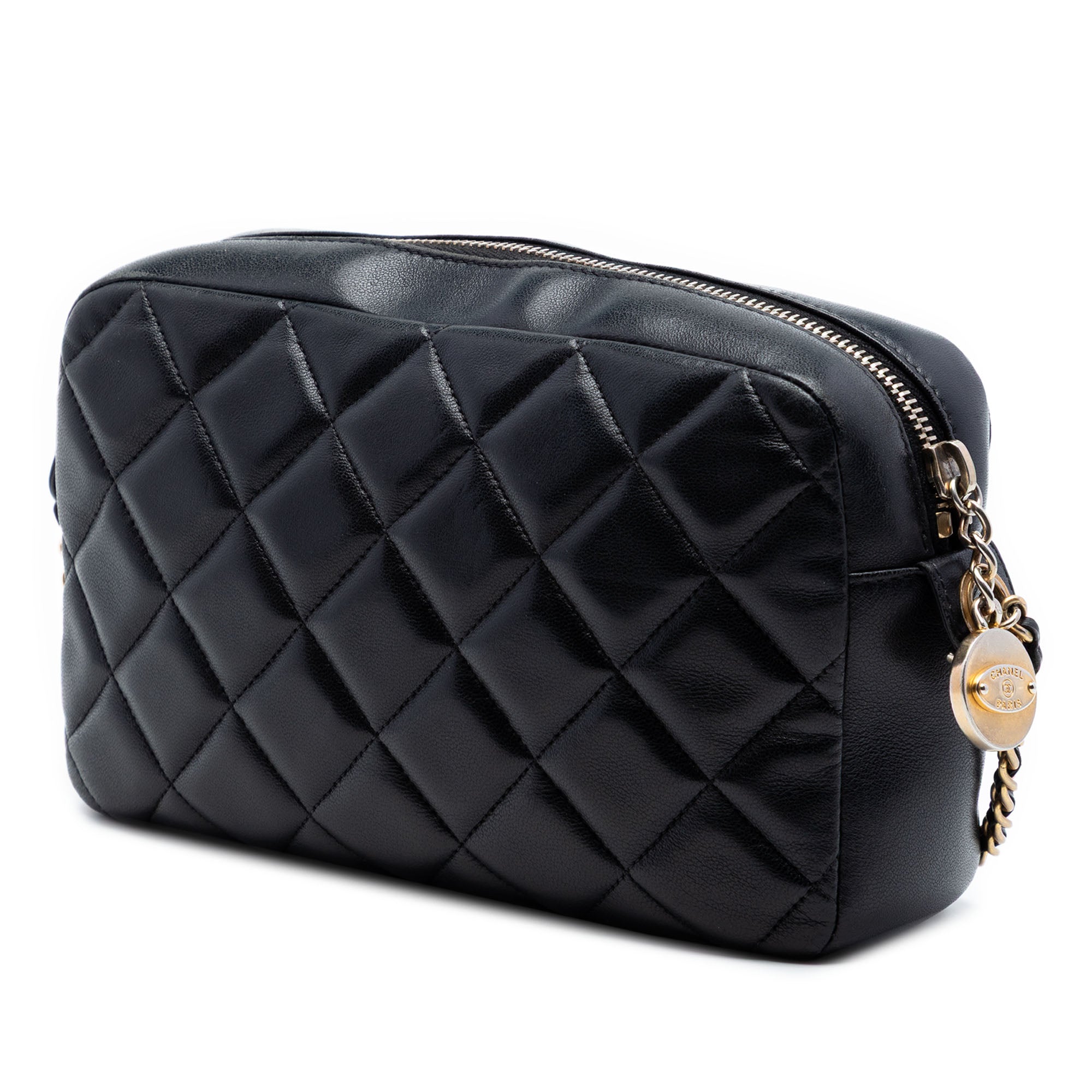 Chanel CC Quilted Lambskin Diamond Camera Bag - image 2