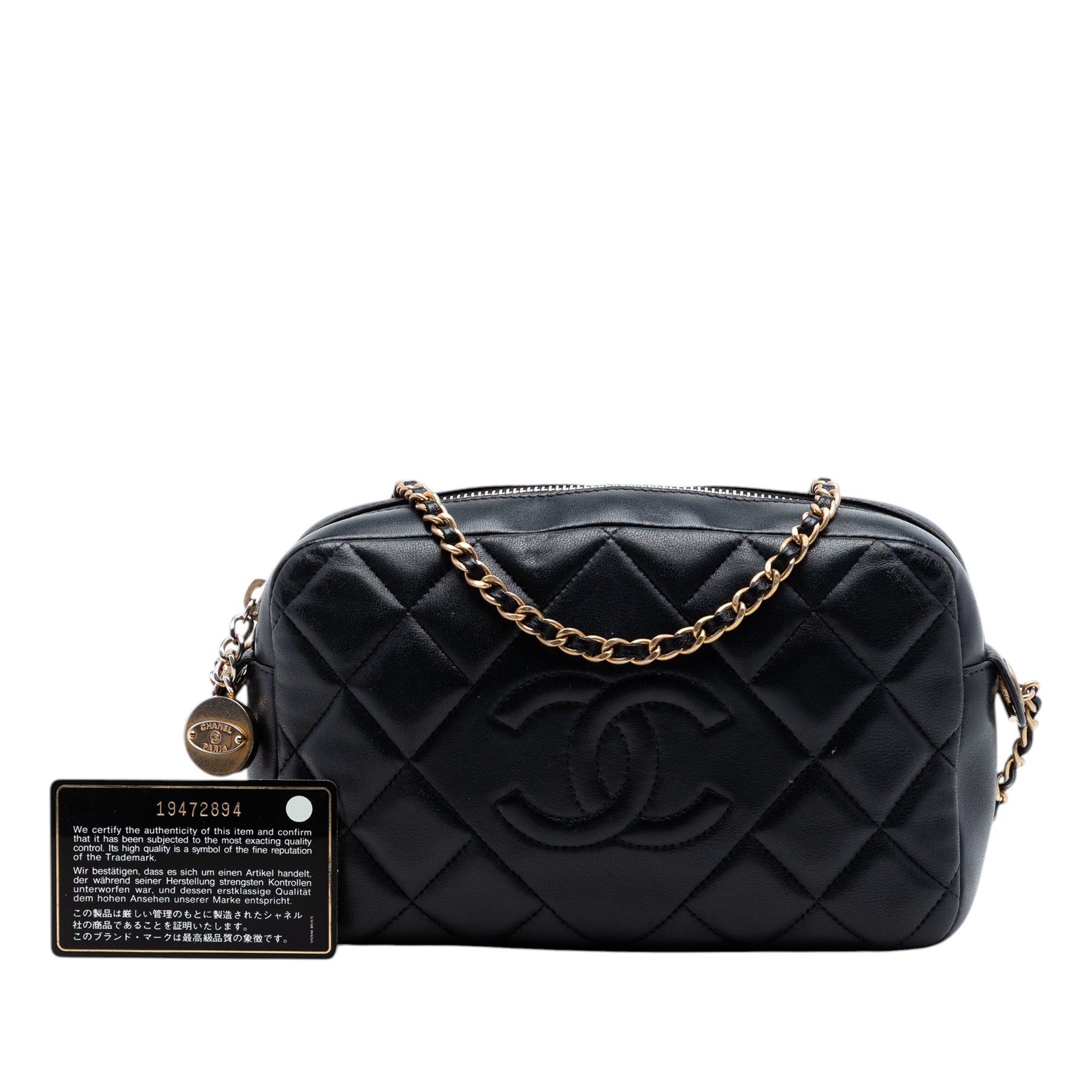 Chanel CC Quilted Lambskin Diamond Camera Bag - image 7
