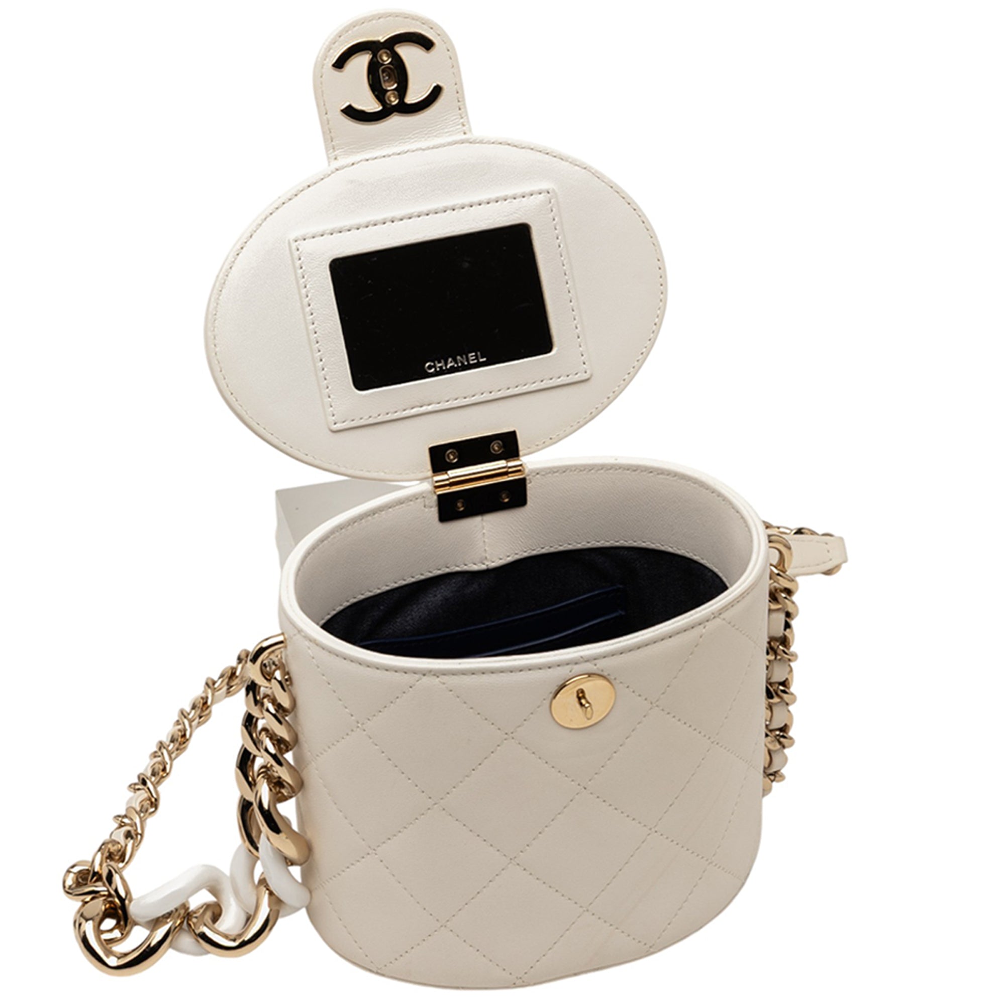 Chanel CC Quilted Lambskin Elegant Chain Vanity Case - image 7