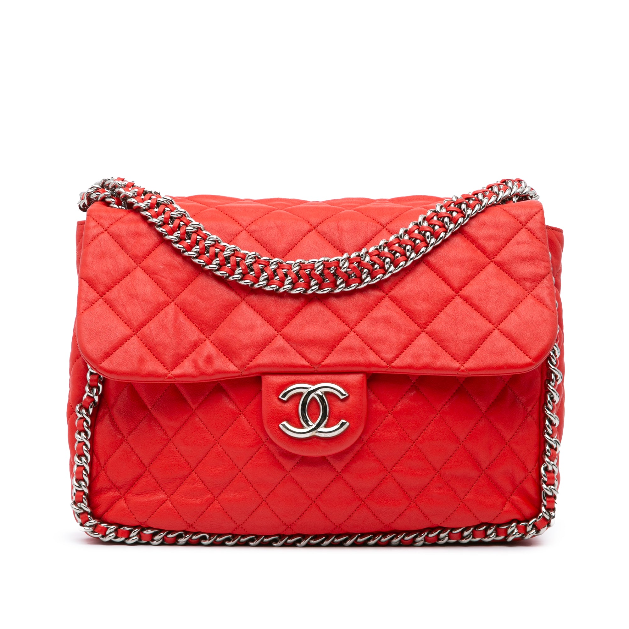 Chanel Maxi Washed Lambskin Chain Around Flap - image 1