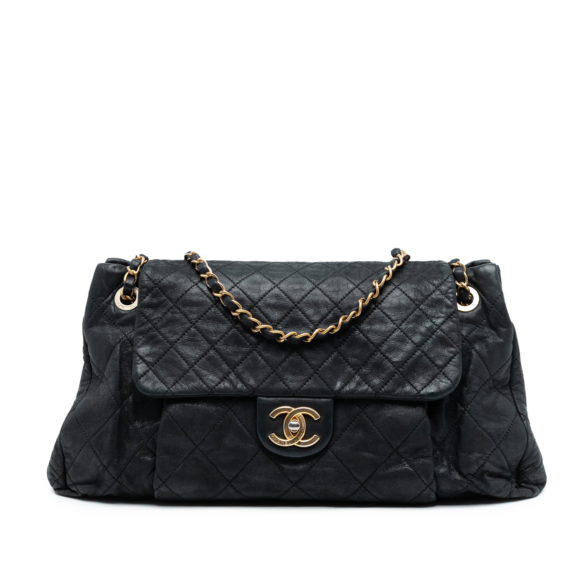 Chanel Large Quilted Iridescent Calfskin Chic Quilt Accordion Flap - image 1