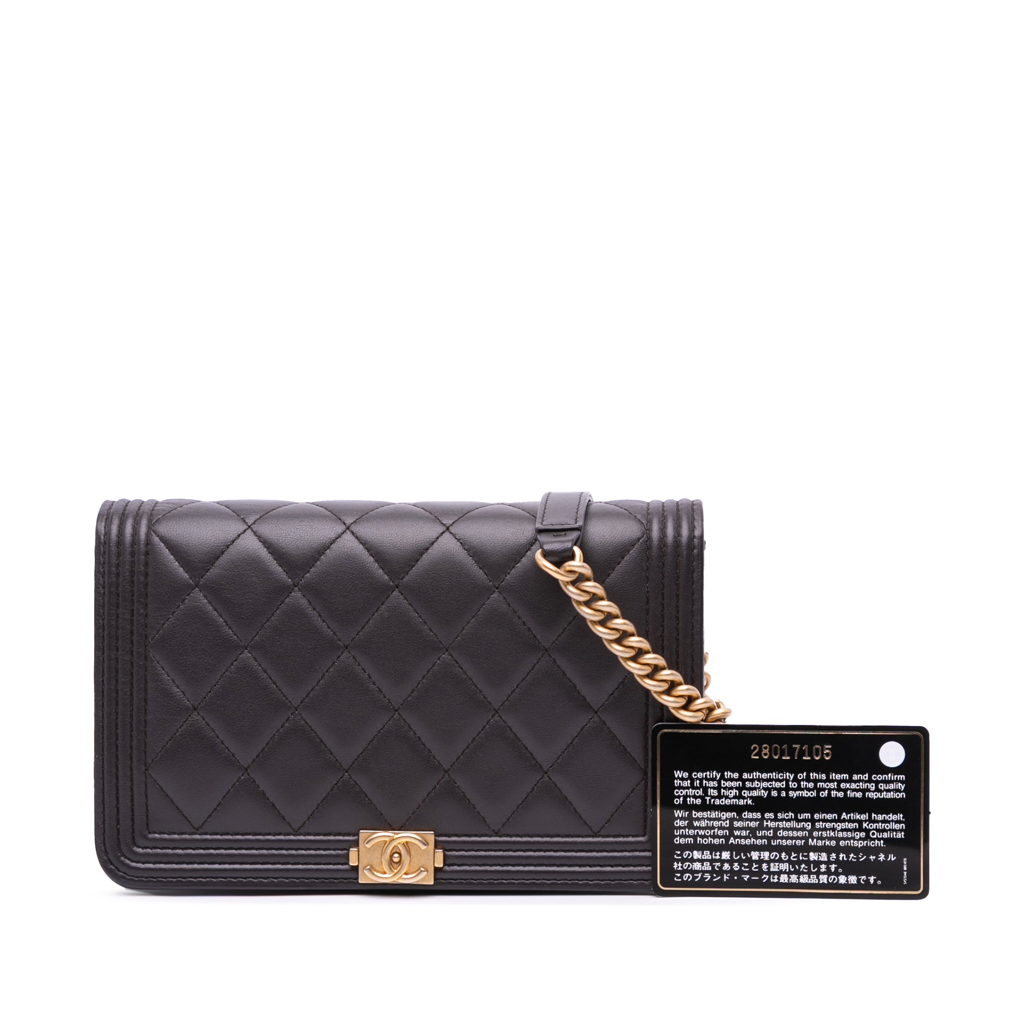 Chanel Quilted Lambskin Boy Wallet On Chain - image 15