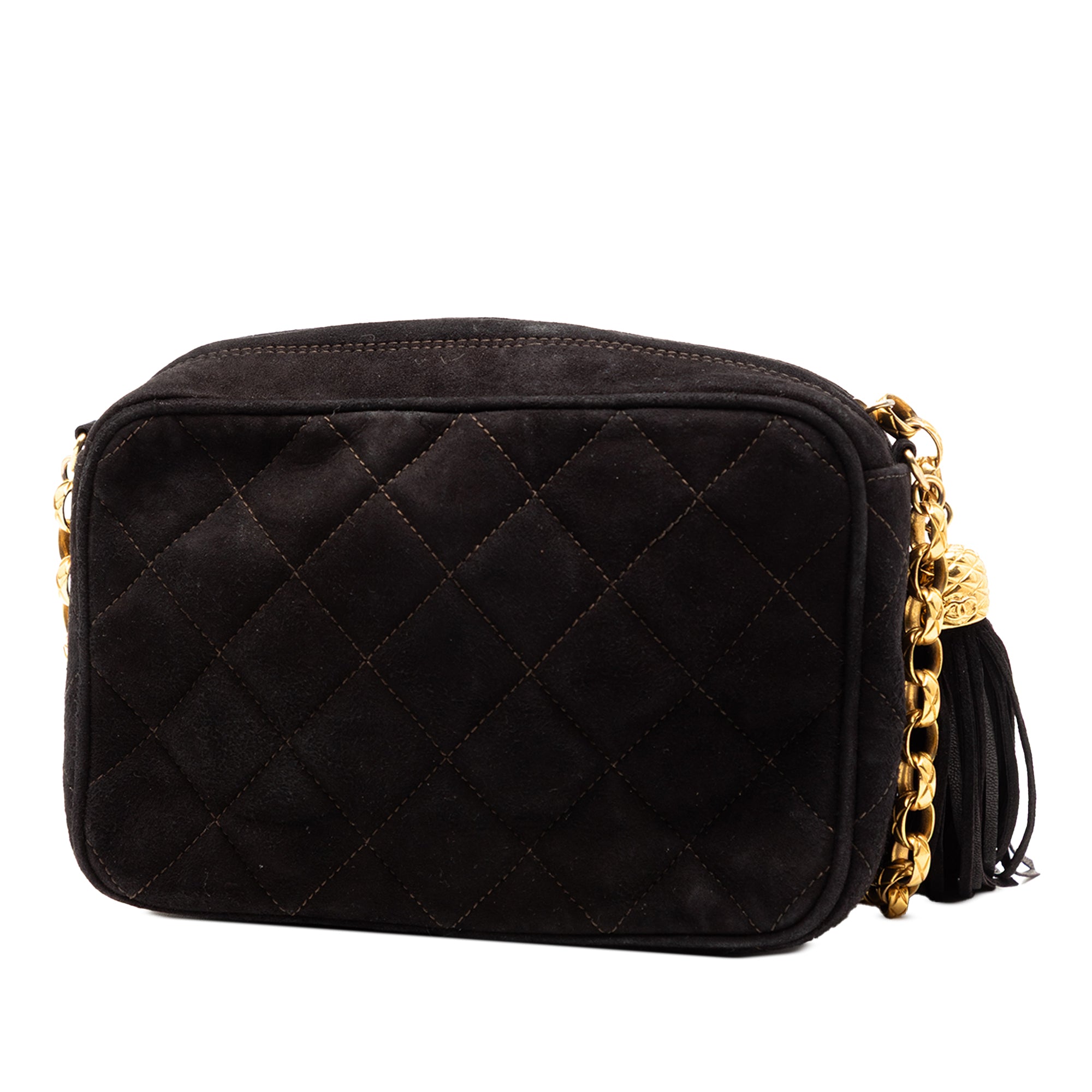 Chanel Mini CC Quilted Suede Tassel Camera Bag - image 2