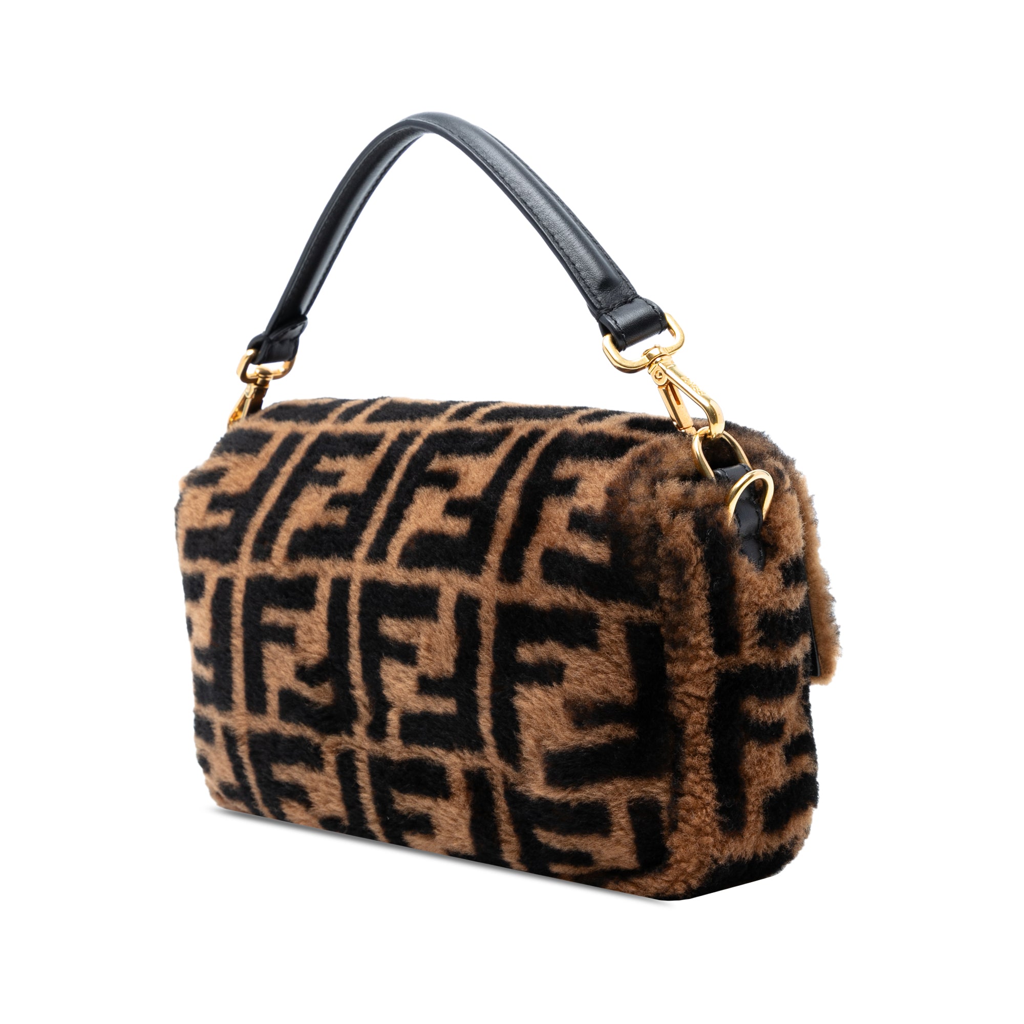 Fendi Medium Zucca Shearling Baguette Satchel - image 2