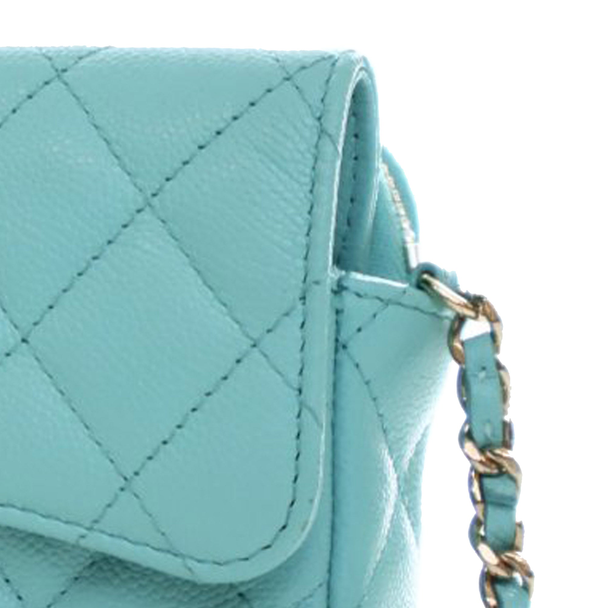 Chanel CC Quilted Caviar Flap Phone Holder Wallet on Chain - image 12