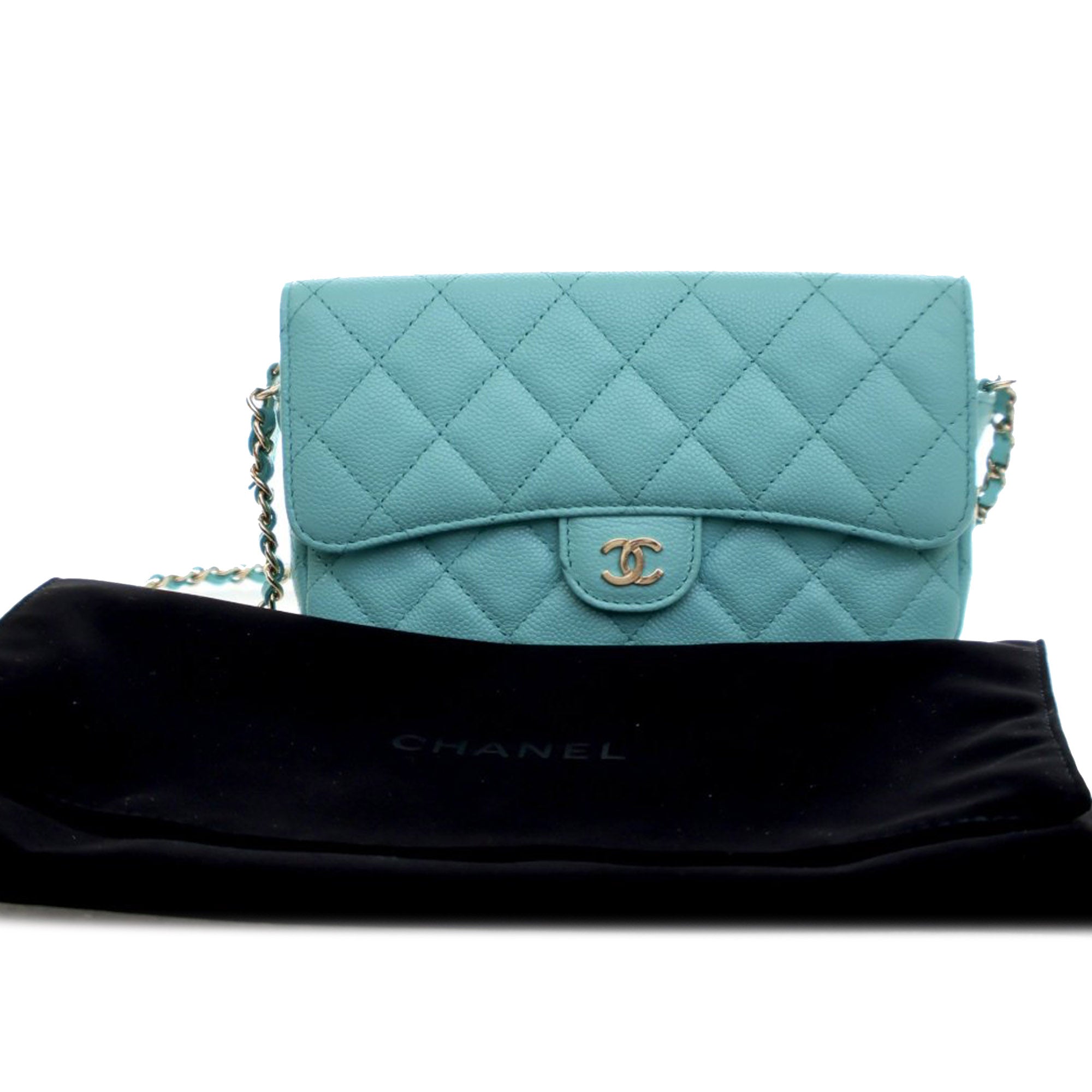 Chanel CC Quilted Caviar Flap Phone Holder Wallet on Chain - image 15