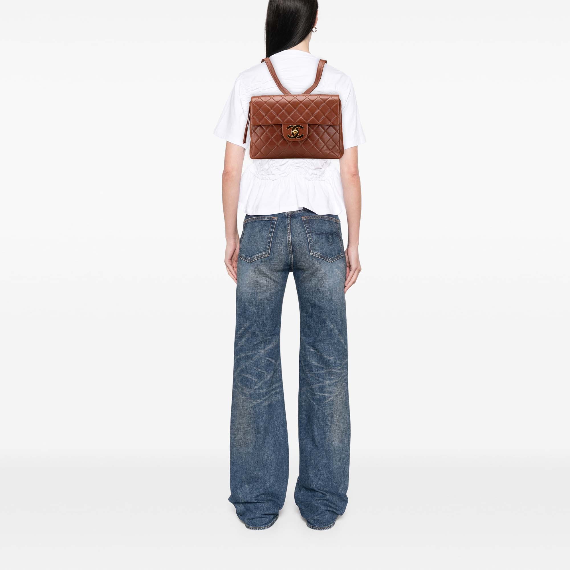 Chanel Jumbo XL Quilted Lambskin Flap Backpack - image 11