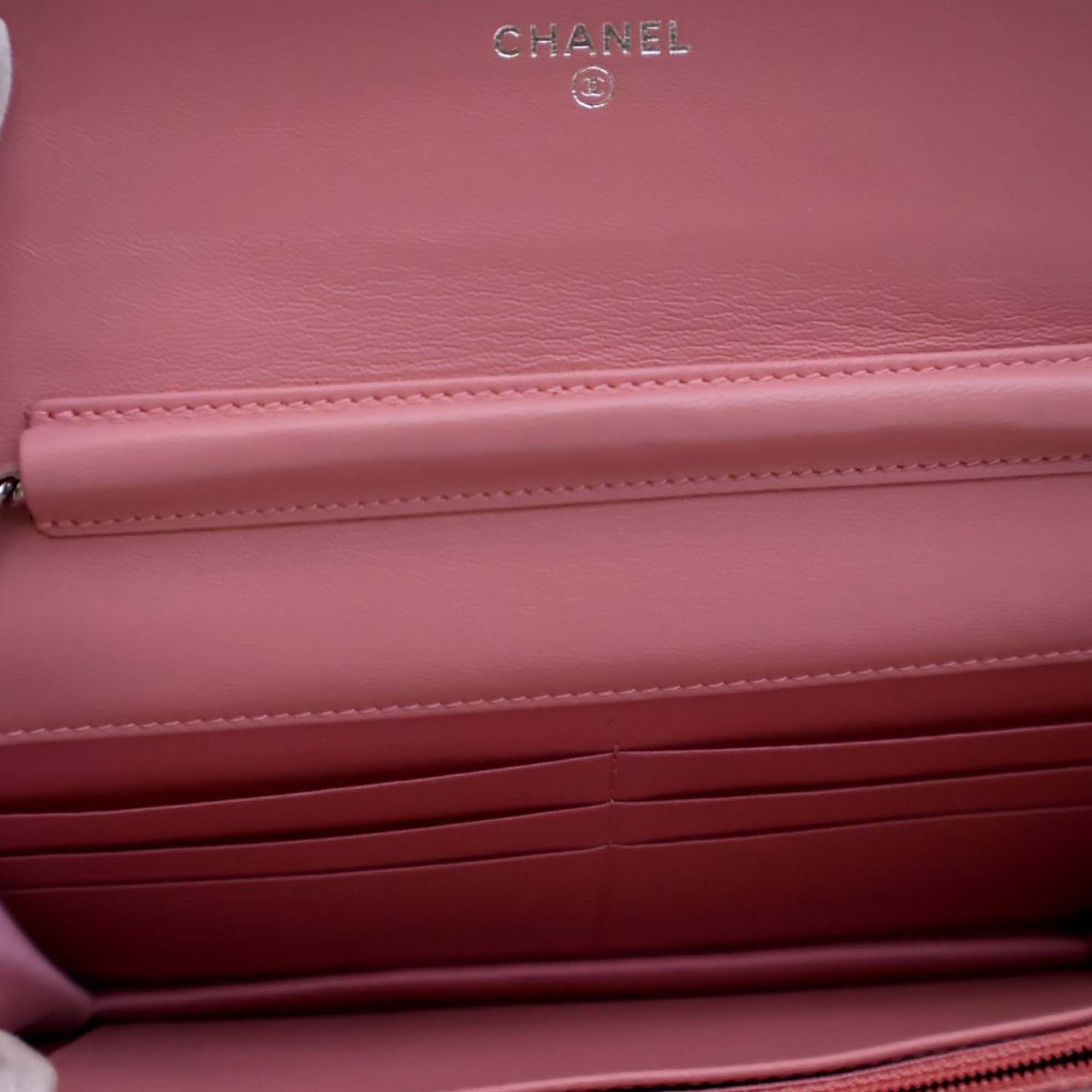 Chanel CC Embossed Lambskin Camellia Wallet On Chain - image 10