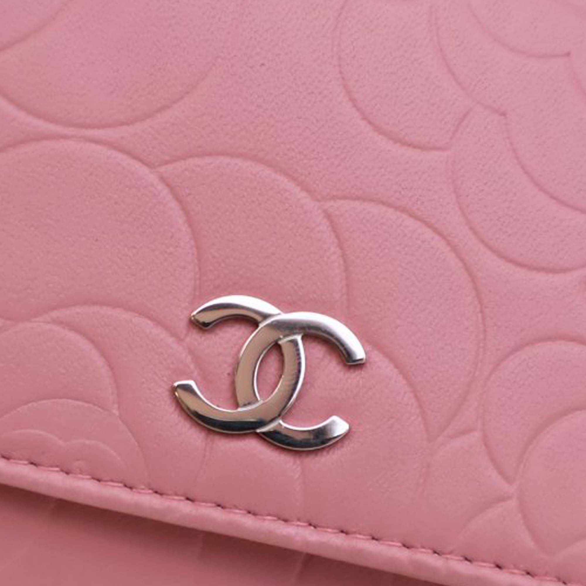 Chanel CC Embossed Lambskin Camellia Wallet On Chain - image 12