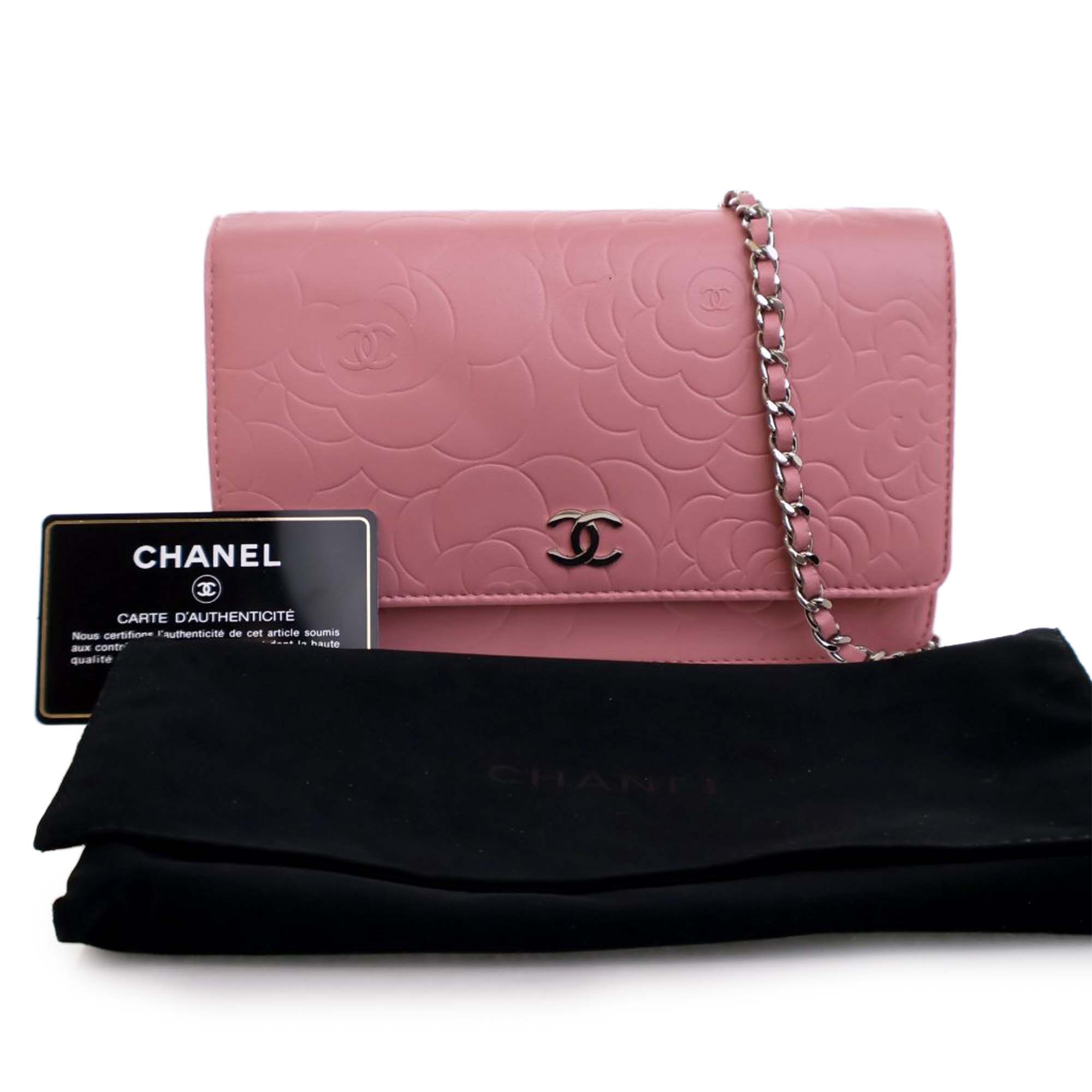 Chanel CC Embossed Lambskin Camellia Wallet On Chain - image 15