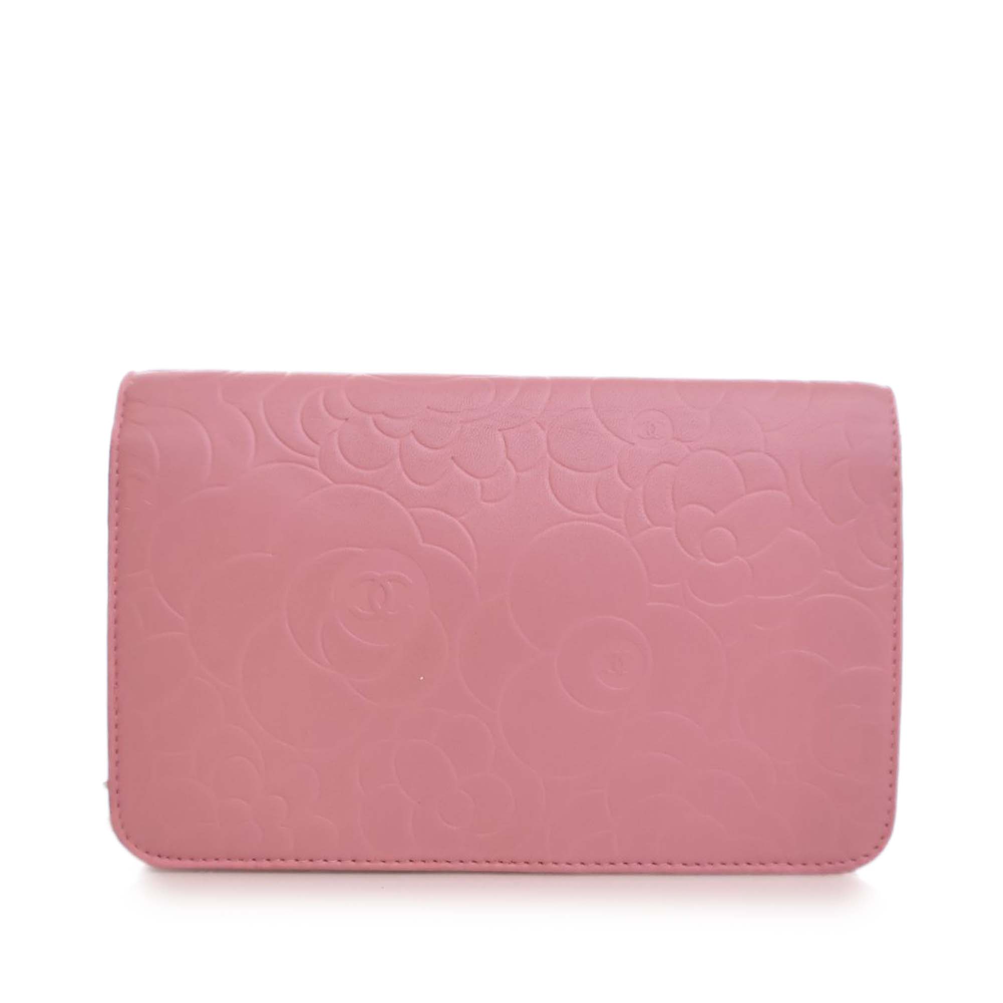 Chanel CC Embossed Lambskin Camellia Wallet On Chain - image 4