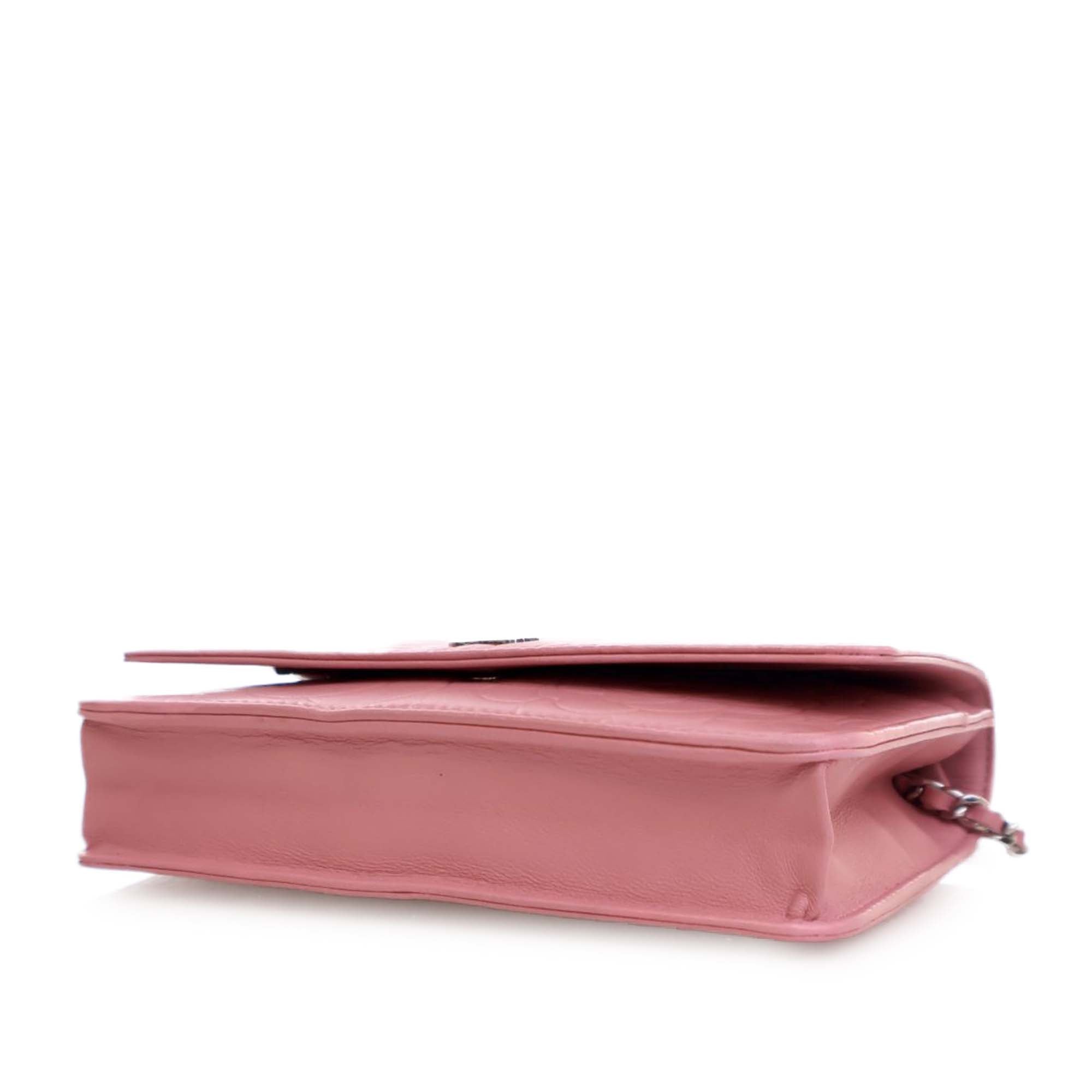 Chanel CC Embossed Lambskin Camellia Wallet On Chain - image 6