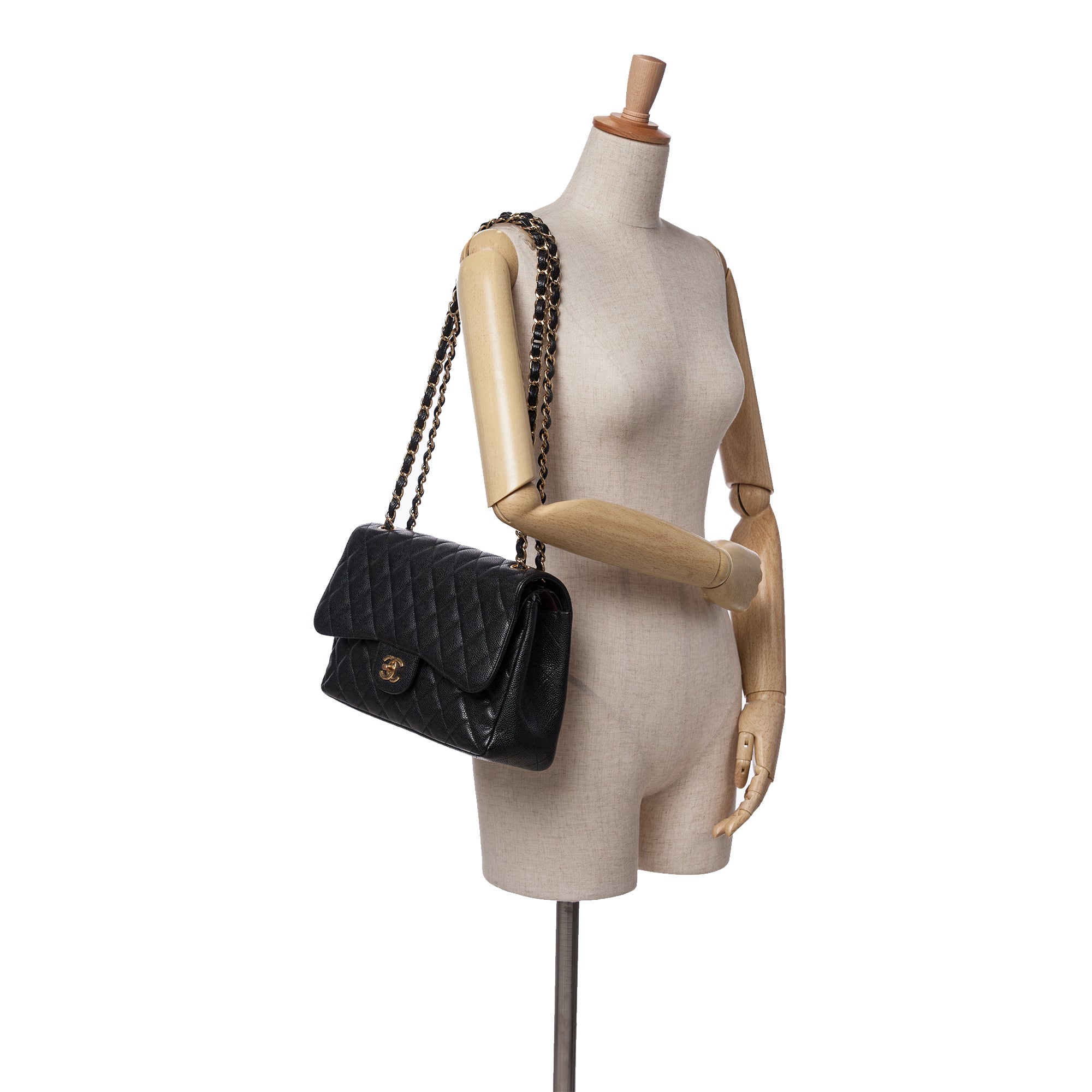 Chanel Jumbo Classic Caviar Double Flap - image 11