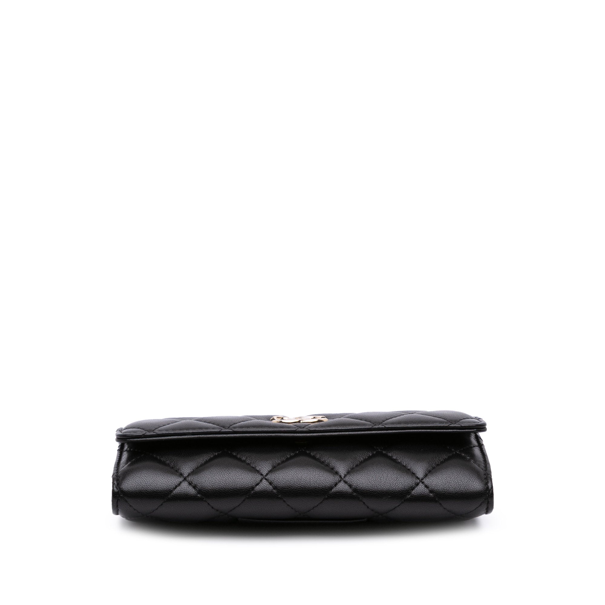 Chanel CC Quilted Shiny Lambskin Ribbon Long Clutch on Chain - image 3
