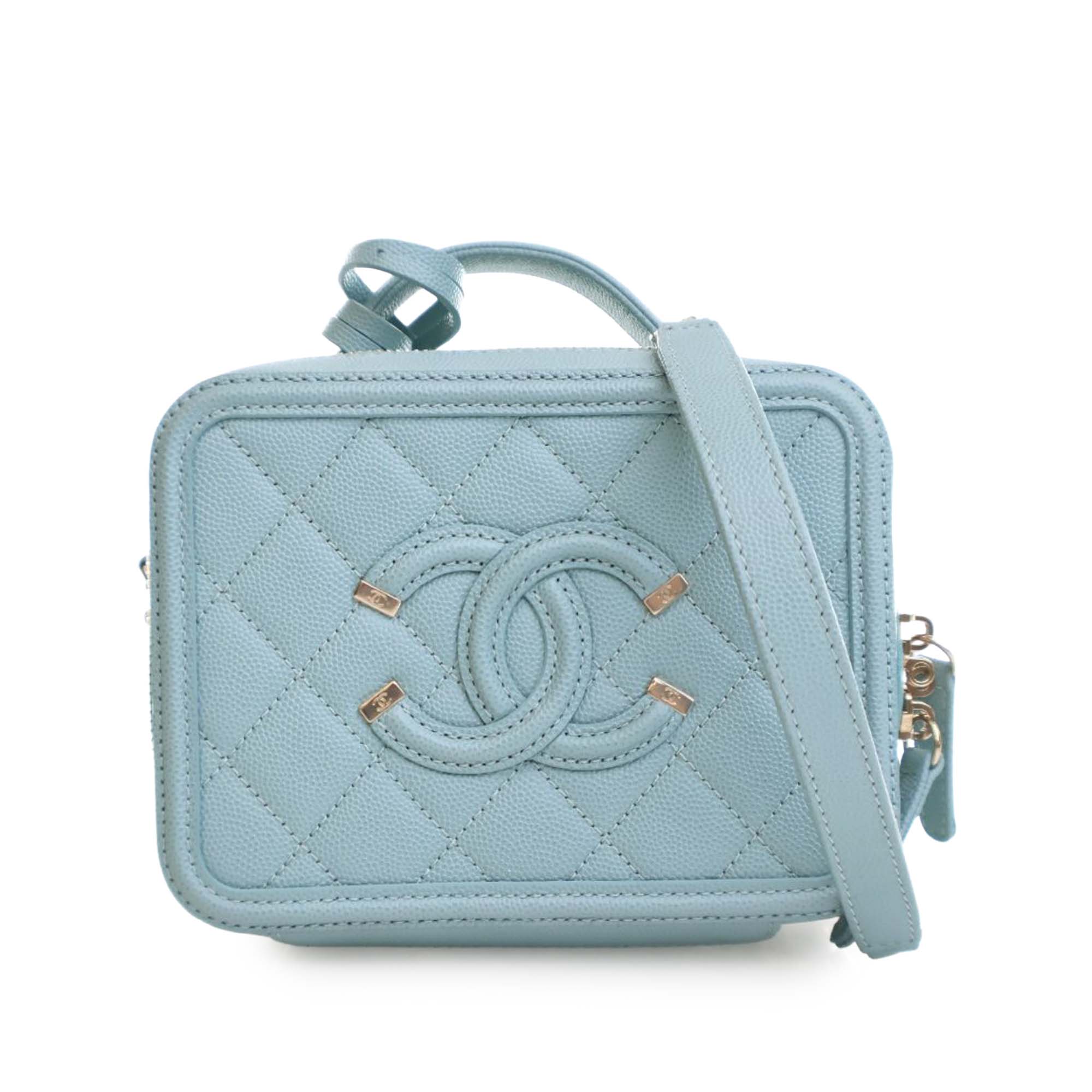 Chanel Small Caviar CC Filigree Vanity Case - image 1