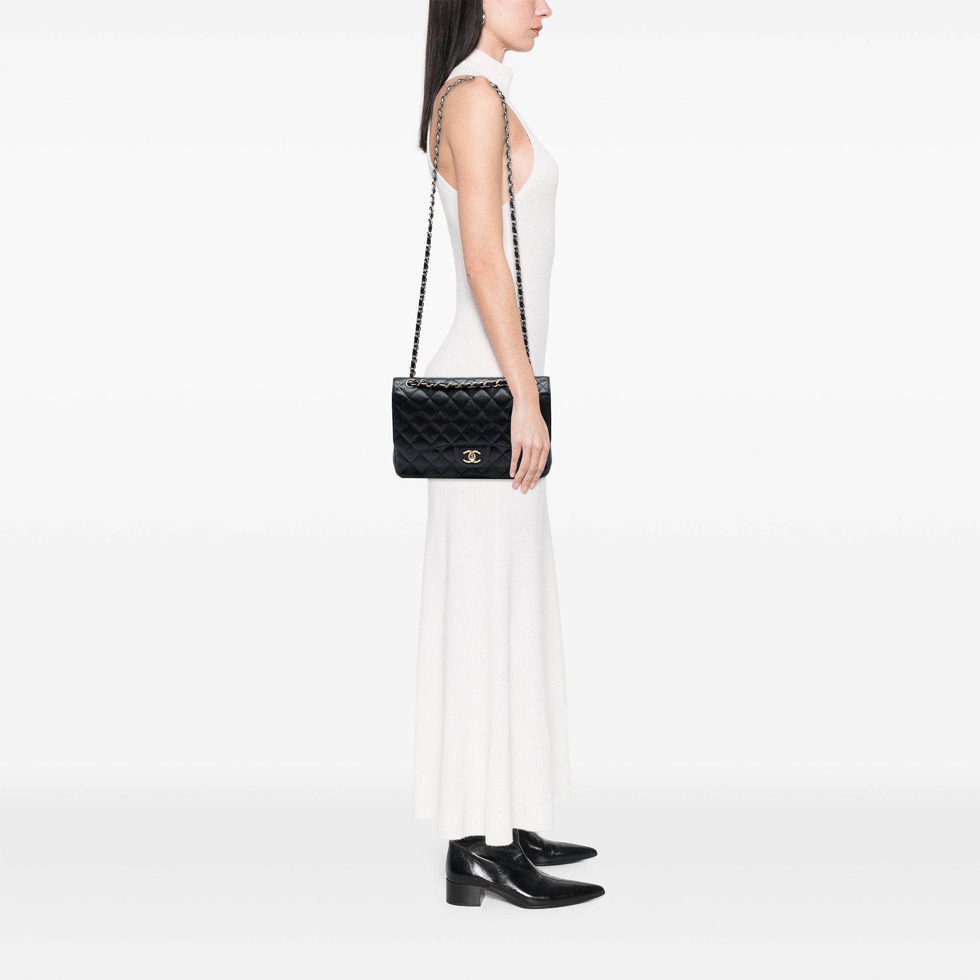 Chanel Jumbo Classic Caviar Double Flap - image 7