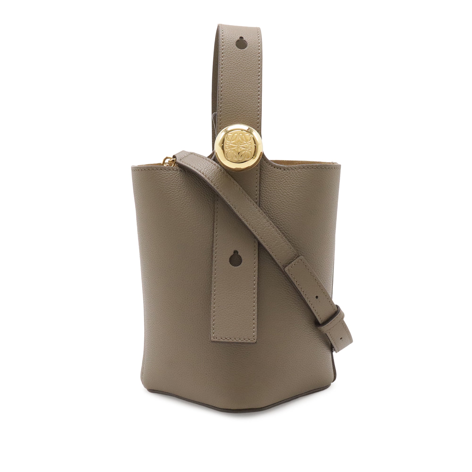 LOEWE Mini Leather Pebble Bucket Bag - image 1