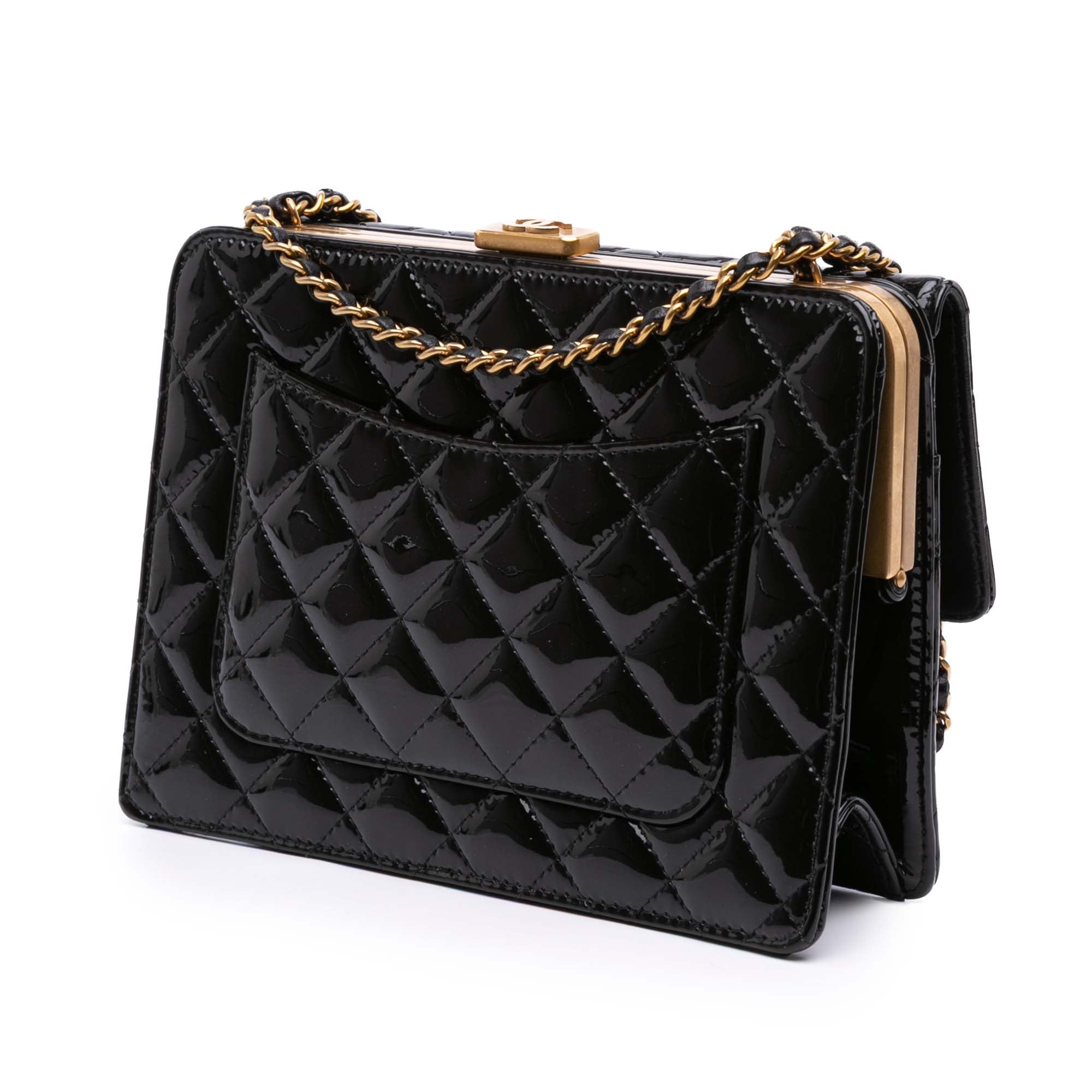 Chanel CC Quilted Patent Frame Flap - image 2
