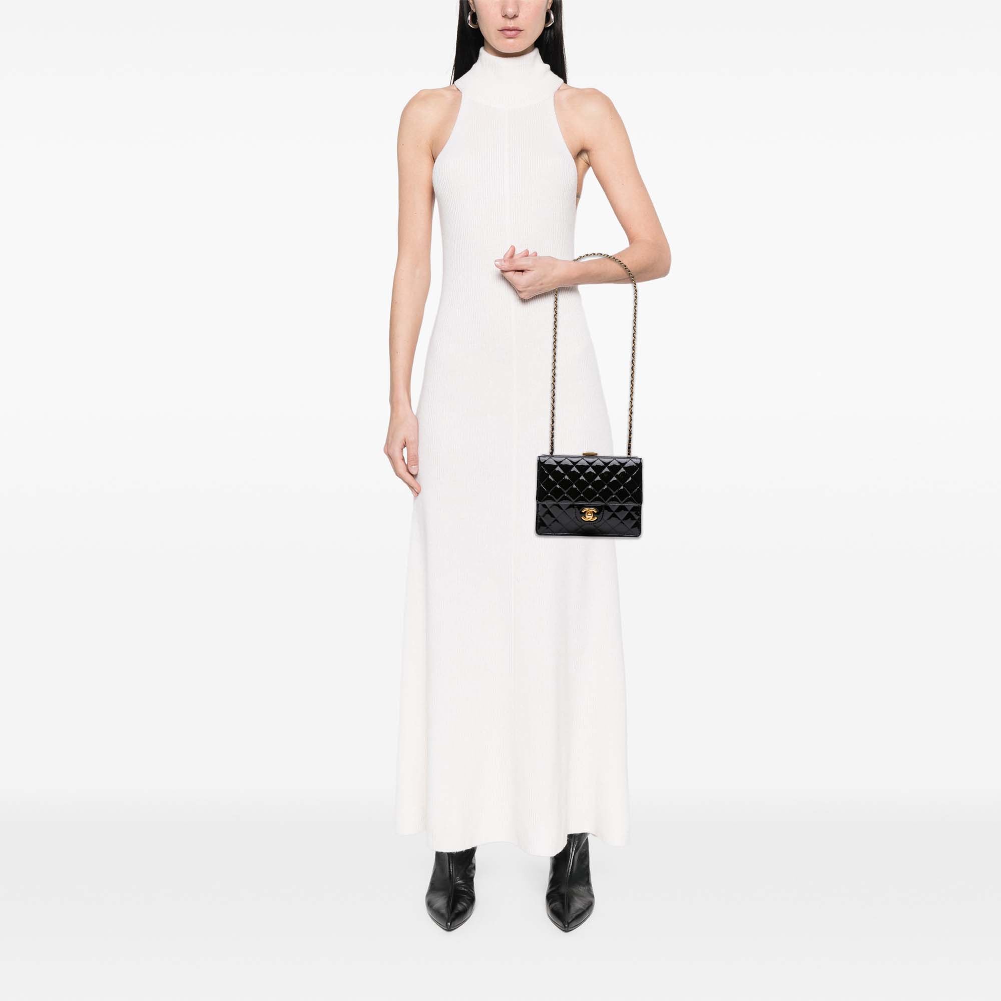 Chanel CC Quilted Patent Frame Flap - image 8