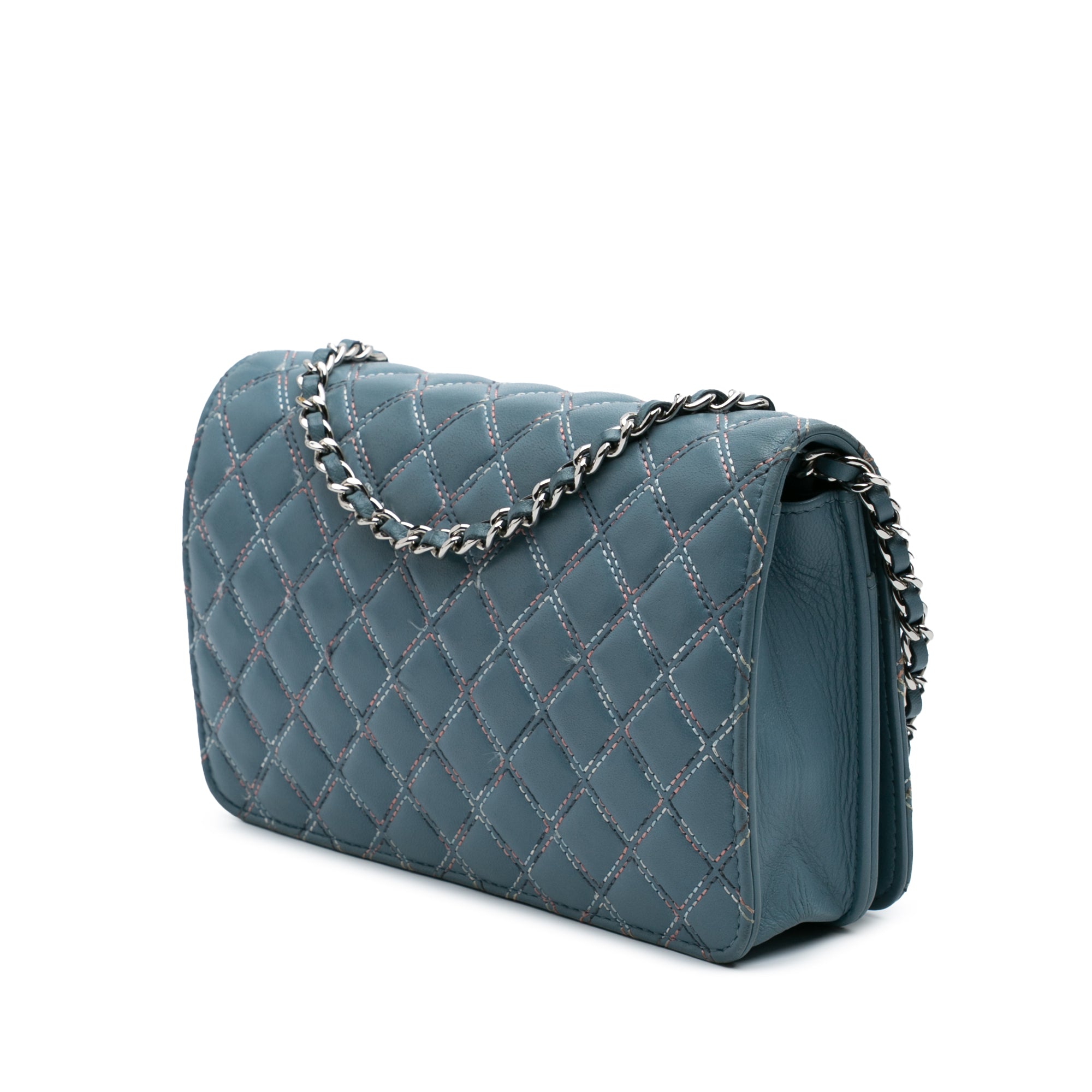 Chanel CC Quilted Lambskin Double Stitch Wallet On Chain - image 2