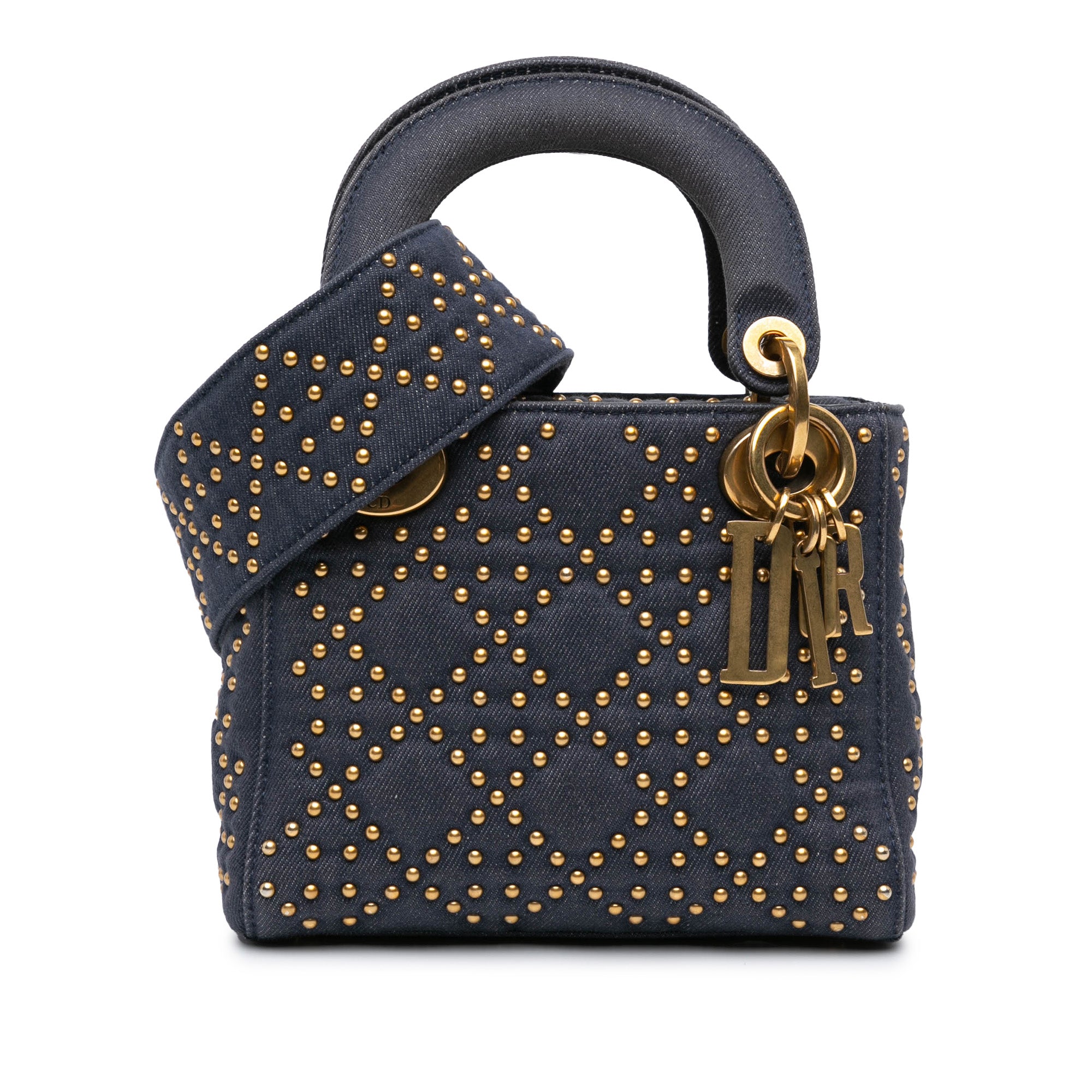 Dior Mini Denim Cannage Studded Supple Lady Dior - image 1