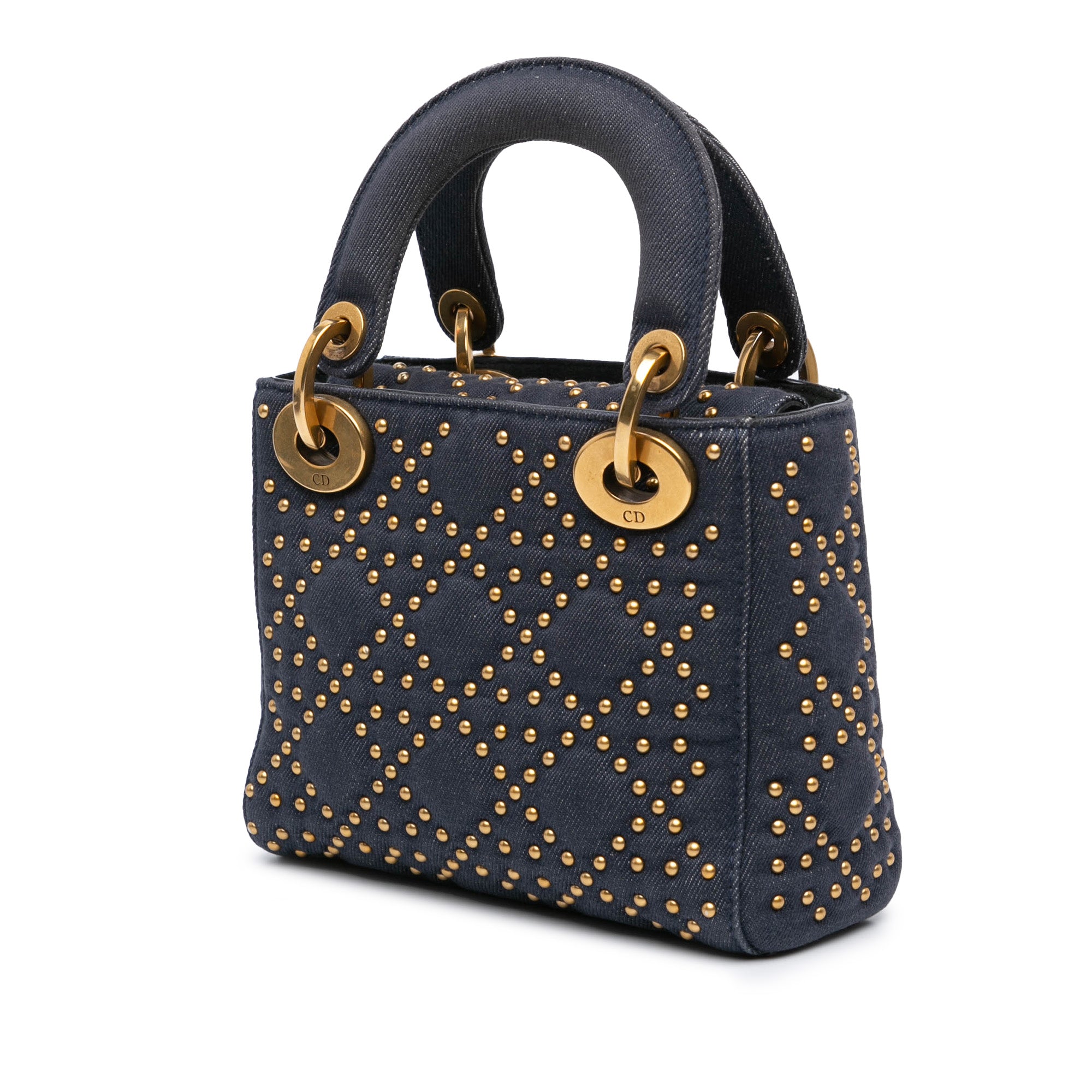 Dior Mini Denim Cannage Studded Supple Lady Dior - image 2
