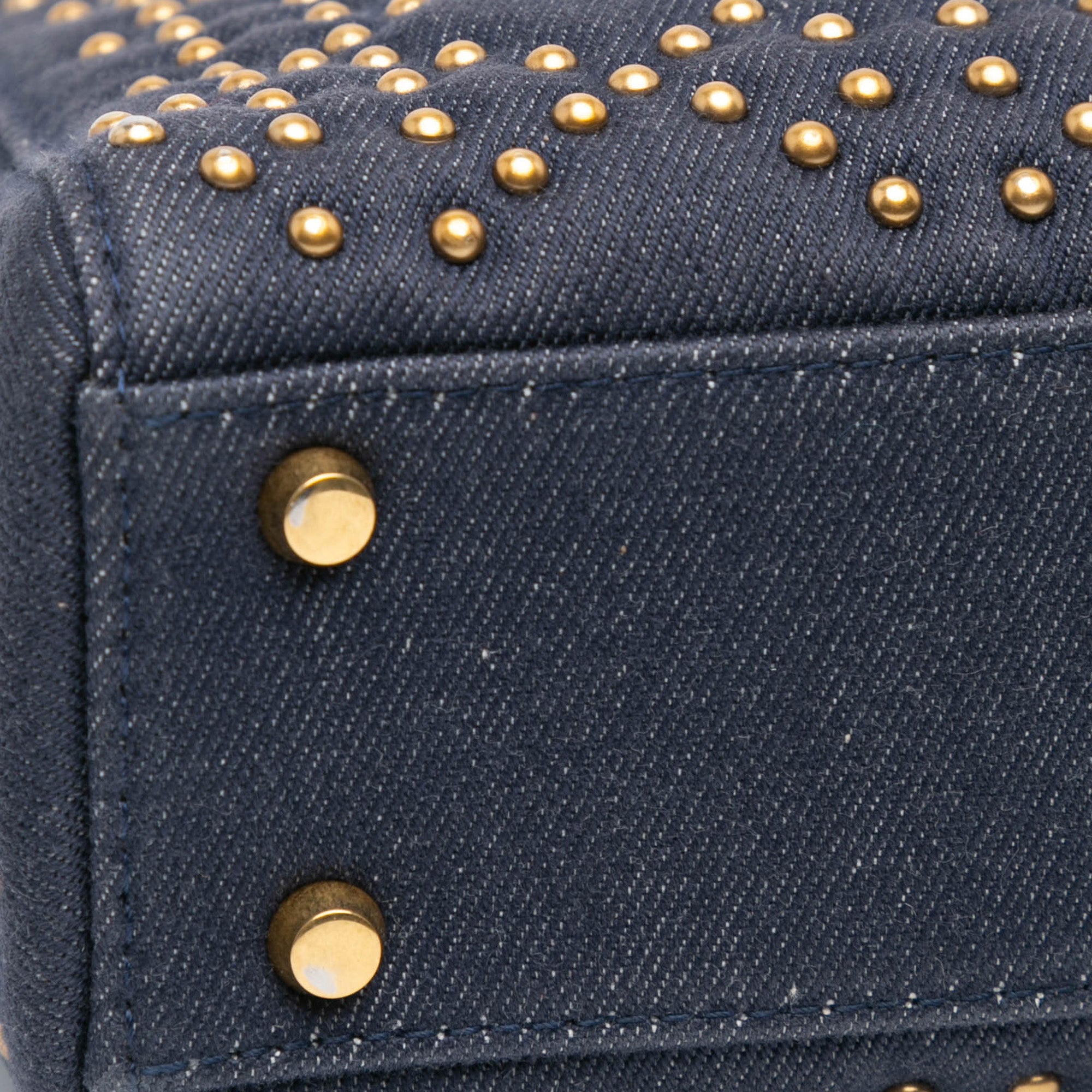 Dior Mini Denim Cannage Studded Supple Lady Dior - image 7