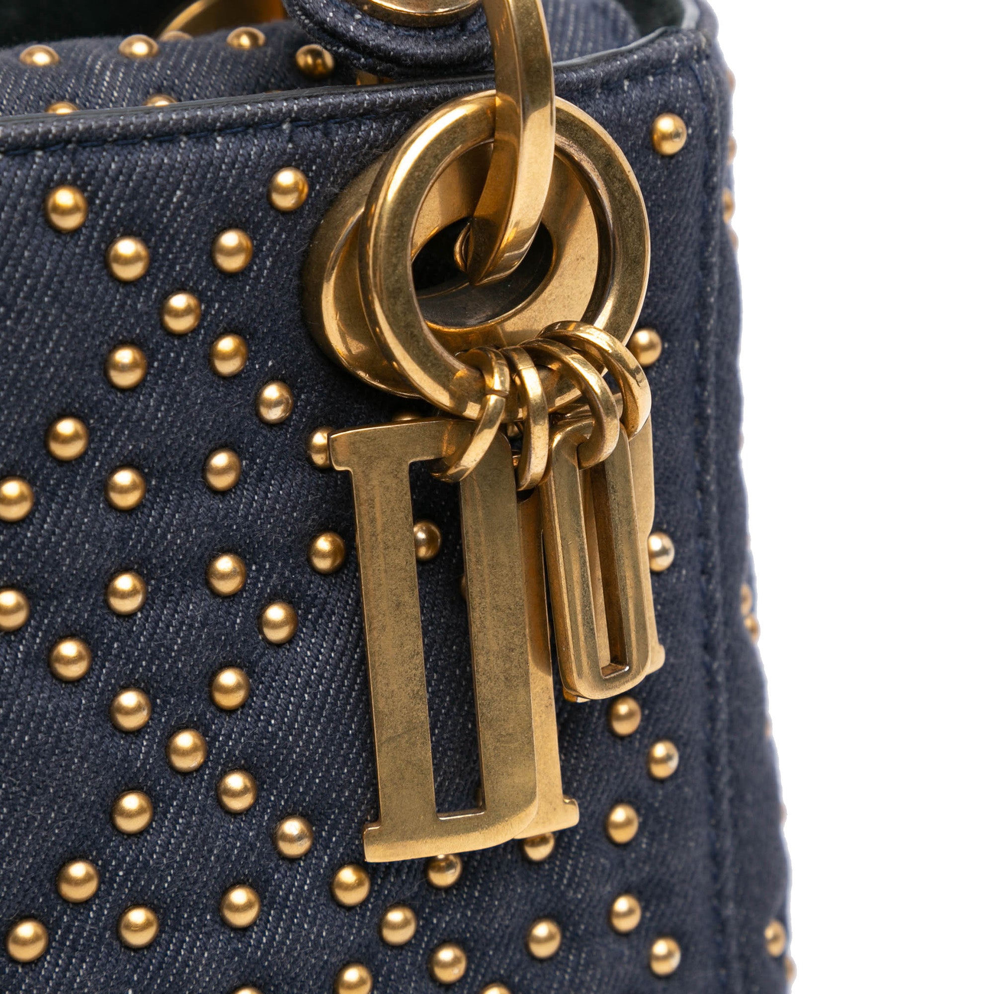 Dior Mini Denim Cannage Studded Supple Lady Dior - image 8