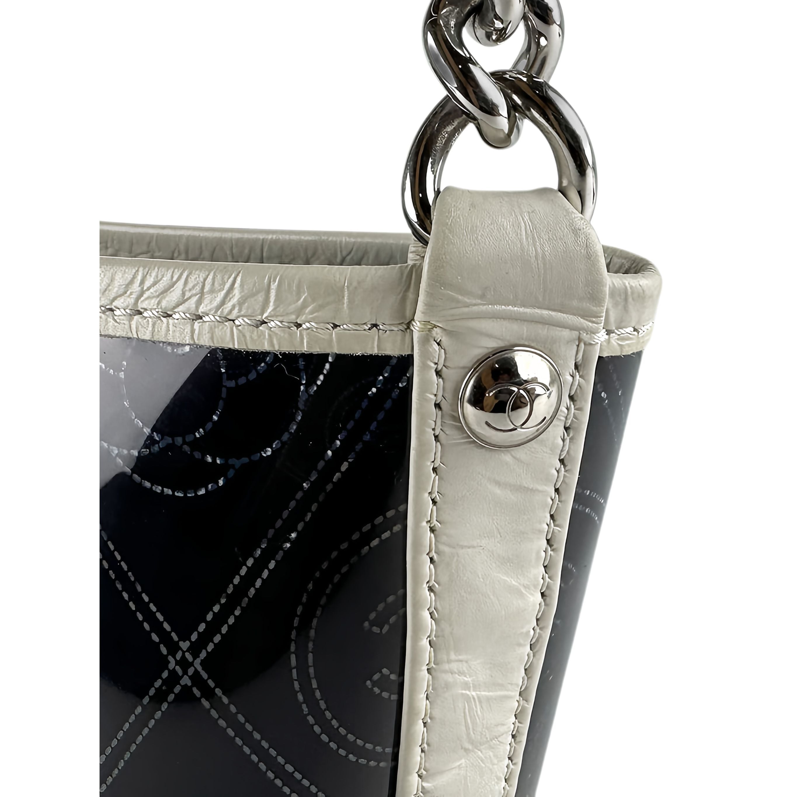 Chanel Small PVC and Crumpled Calfskin Camellia Coco Bucket Bag - image 8